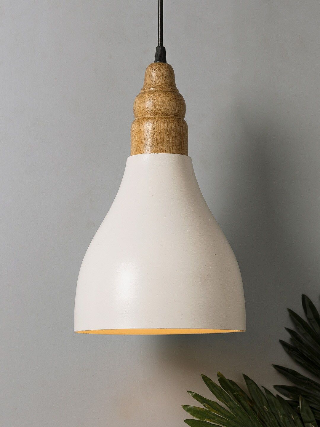 Homesake White Solid Handcrafted Croft Metal and Wood Hanging Light-picture-35