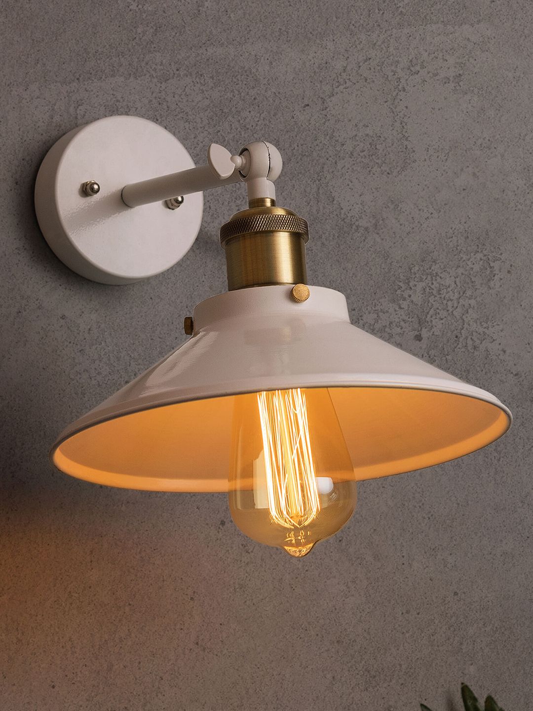Homesake White Solid Handcrafted Cone Shaped Swing Arm Light-image-6