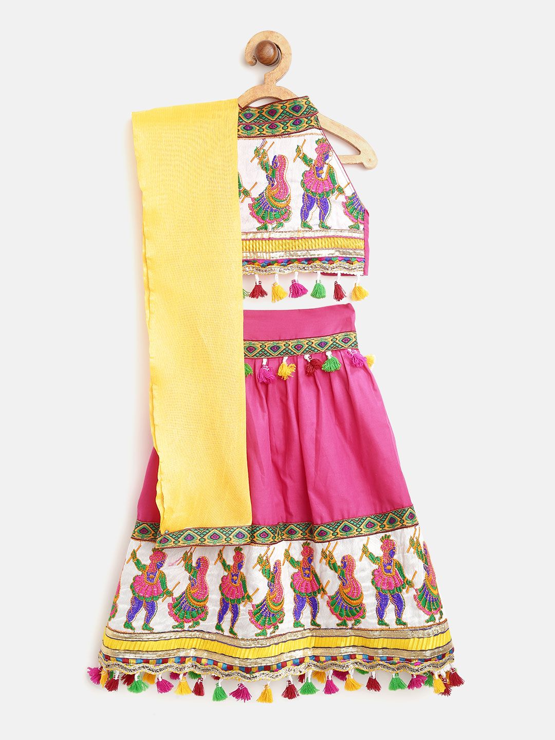BownBee Girls Pink & White Embroidered Ready to Wear Chaniya Choli-picture-35