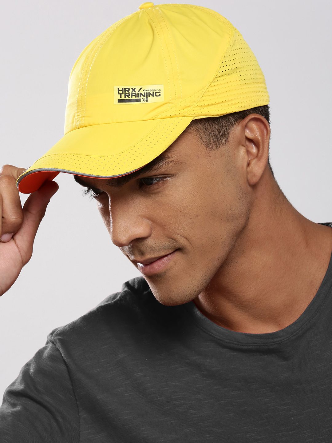 HRX by Hrithik Roshan Men Yellow Solid Training Dry Fit with Sweatband Cap-image-33