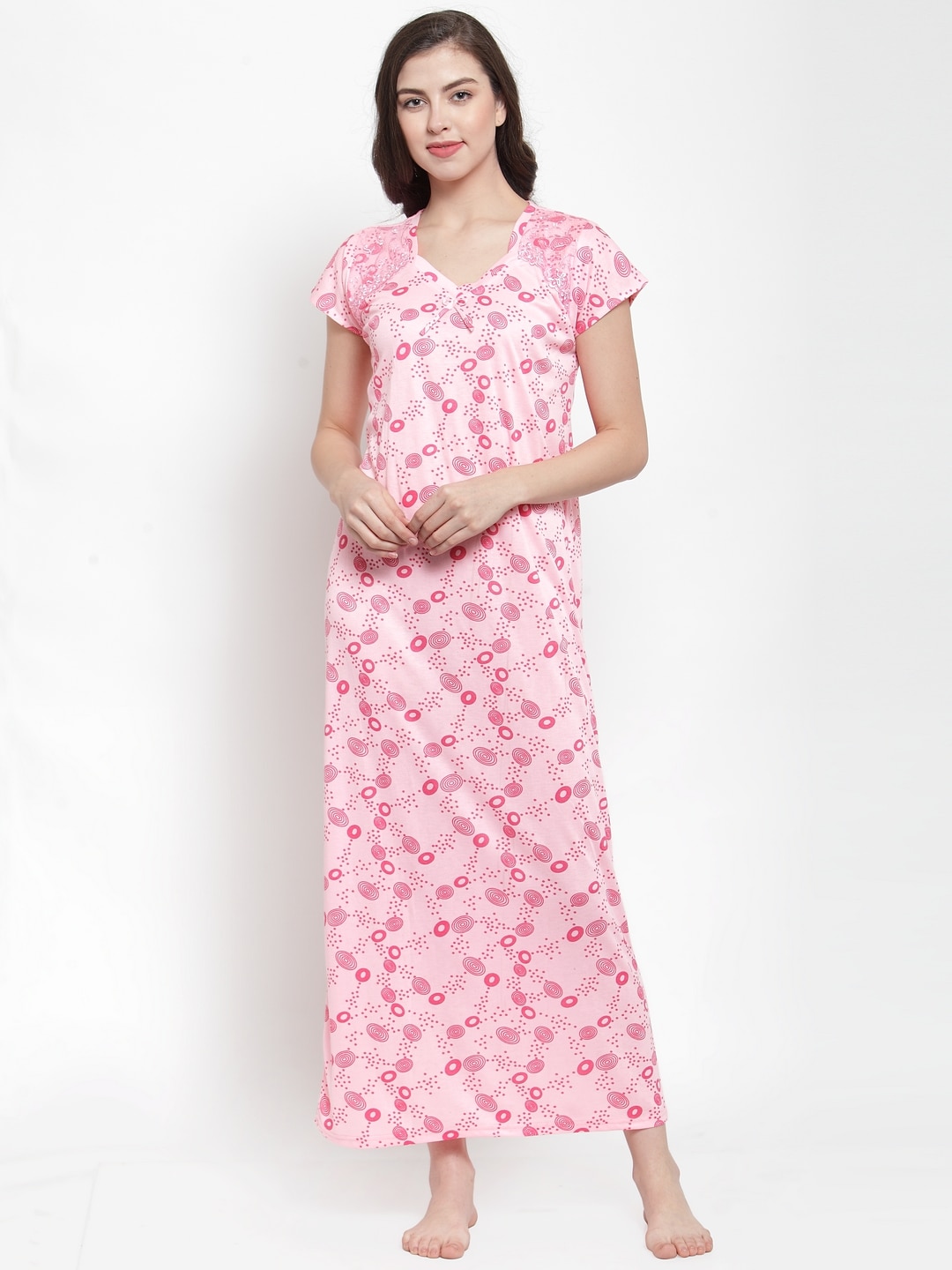 Secret Wish Pink Printed Nightdress NT-E162-724