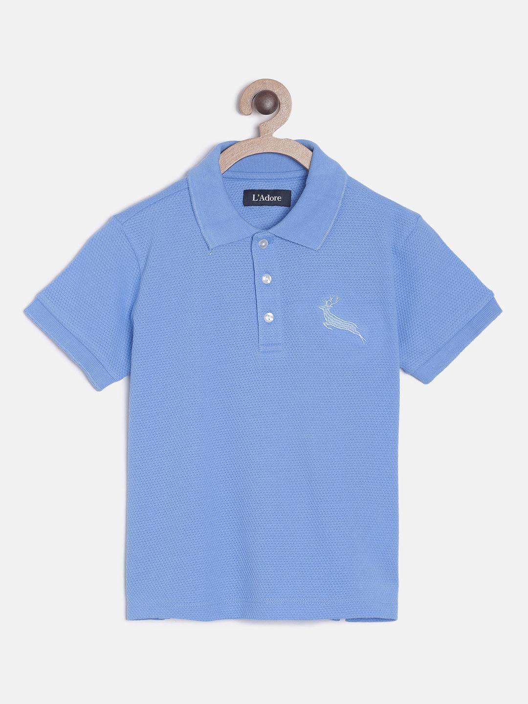 LAdore Boys Blue Solid Polo Collar T-shirt-picture-14