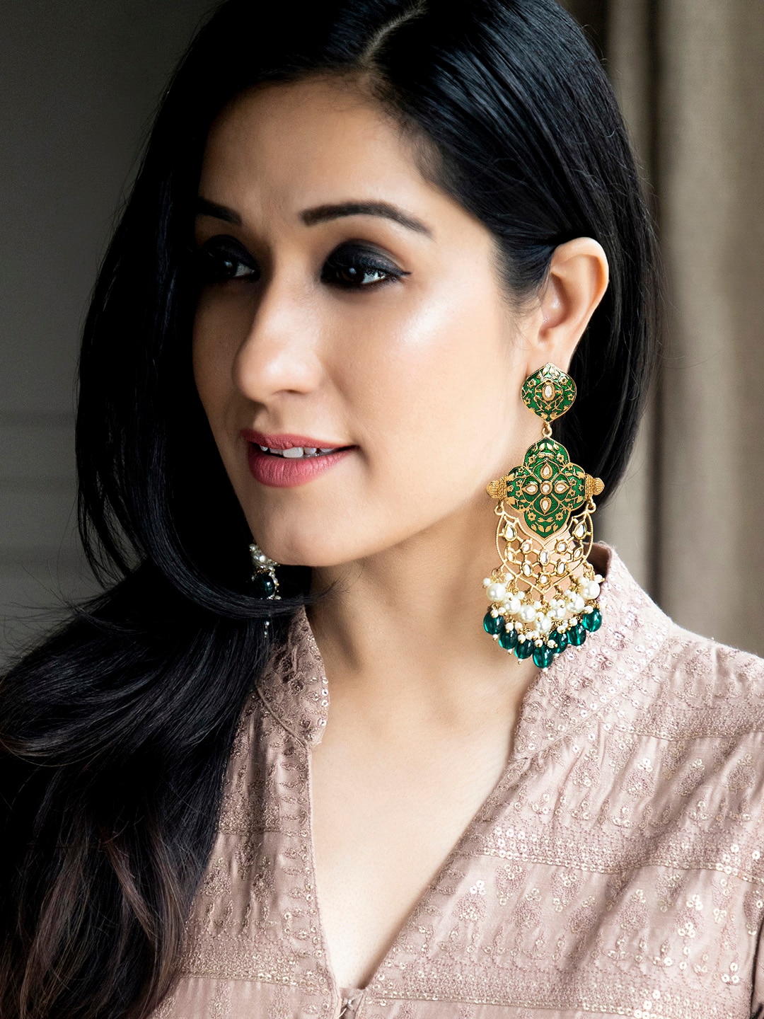 Rubans Gold-Plated & Handcrafted Classic Drop Earrings