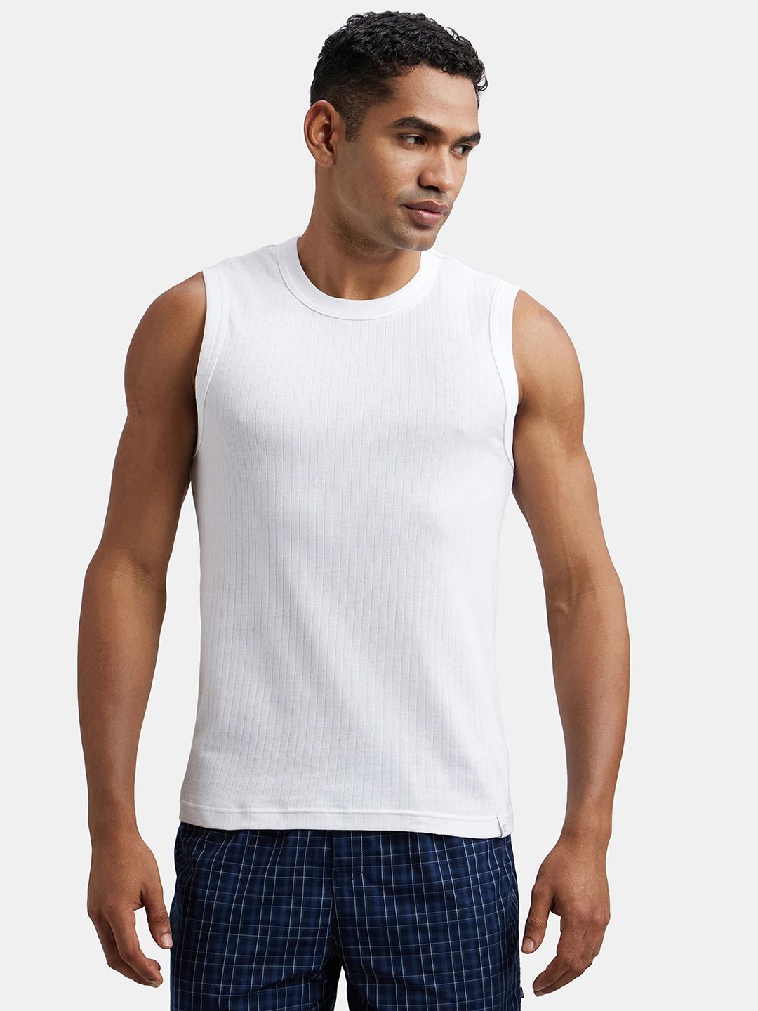 Jockey Super Combed Cotton Rib Solid Round Neck Muscle Vest-image-40