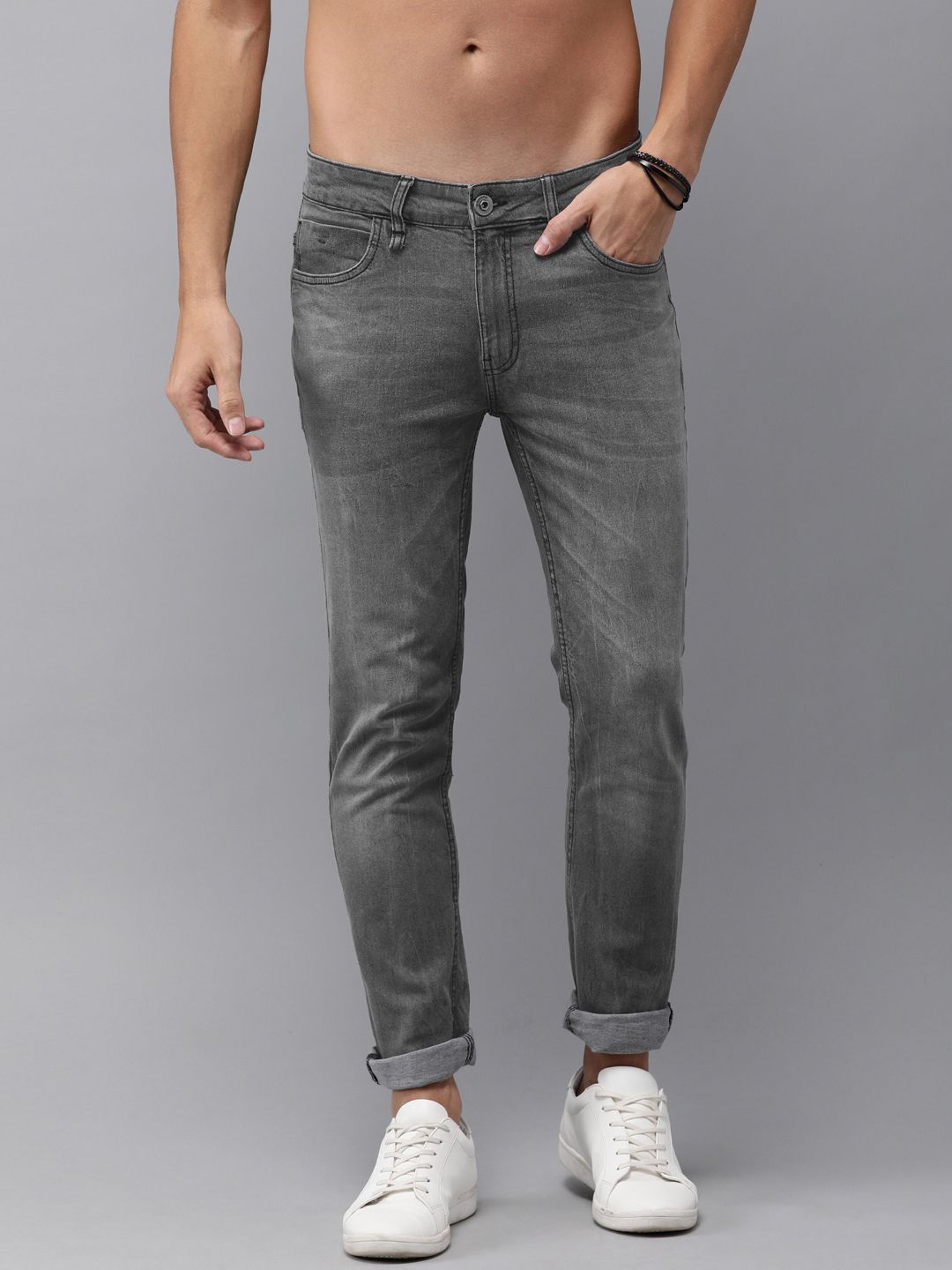 Roadster Men Grey Skinny Fit Mid-Rise Clean Look Stretchable Jeans-picture-36
