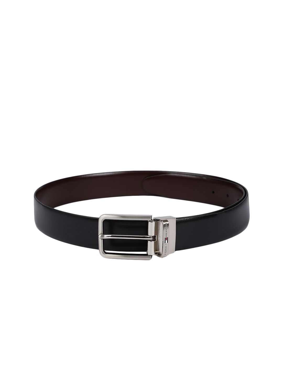 Tommy Hilfiger Men Black & Brown Solid Reversible Leather Belt