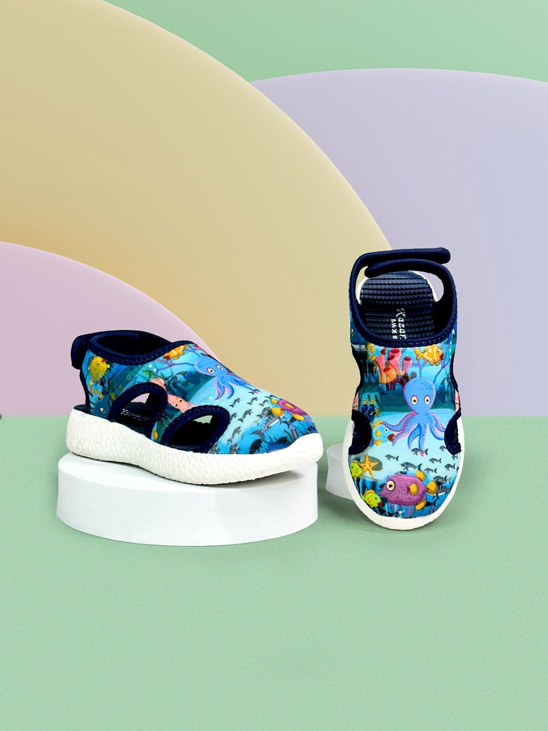 KazarMax Kids Blue & Pink Printed Comfort Sandals-image-46