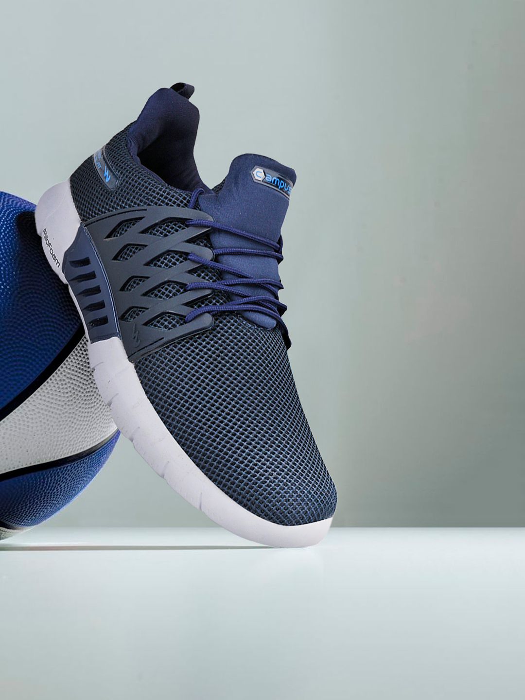 Campus Men Navy Blue Mesh BELGIUM PLUS Running Shoes-picture-34