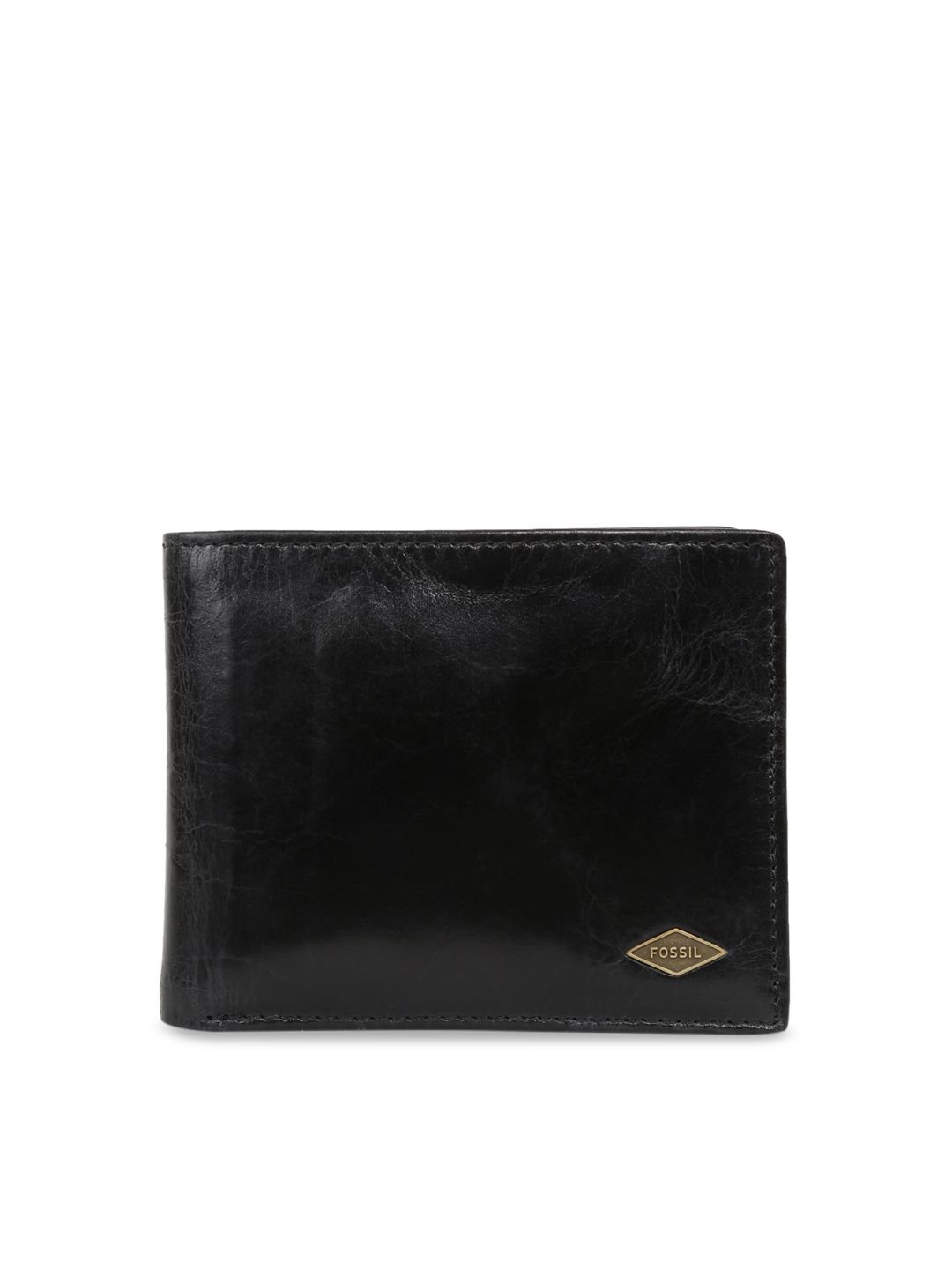 Fossil Men Black Solid Leather Two Fold Wallet-picture-22