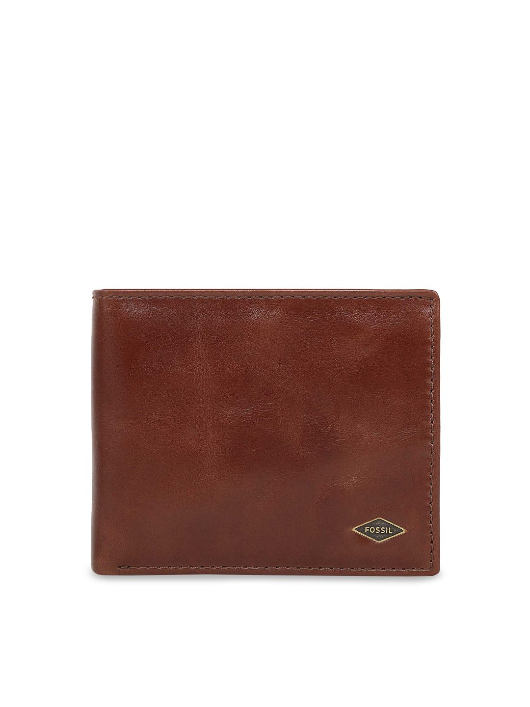 Fossil Men Brown Solid Leather Two Fold Wallet-picture-56