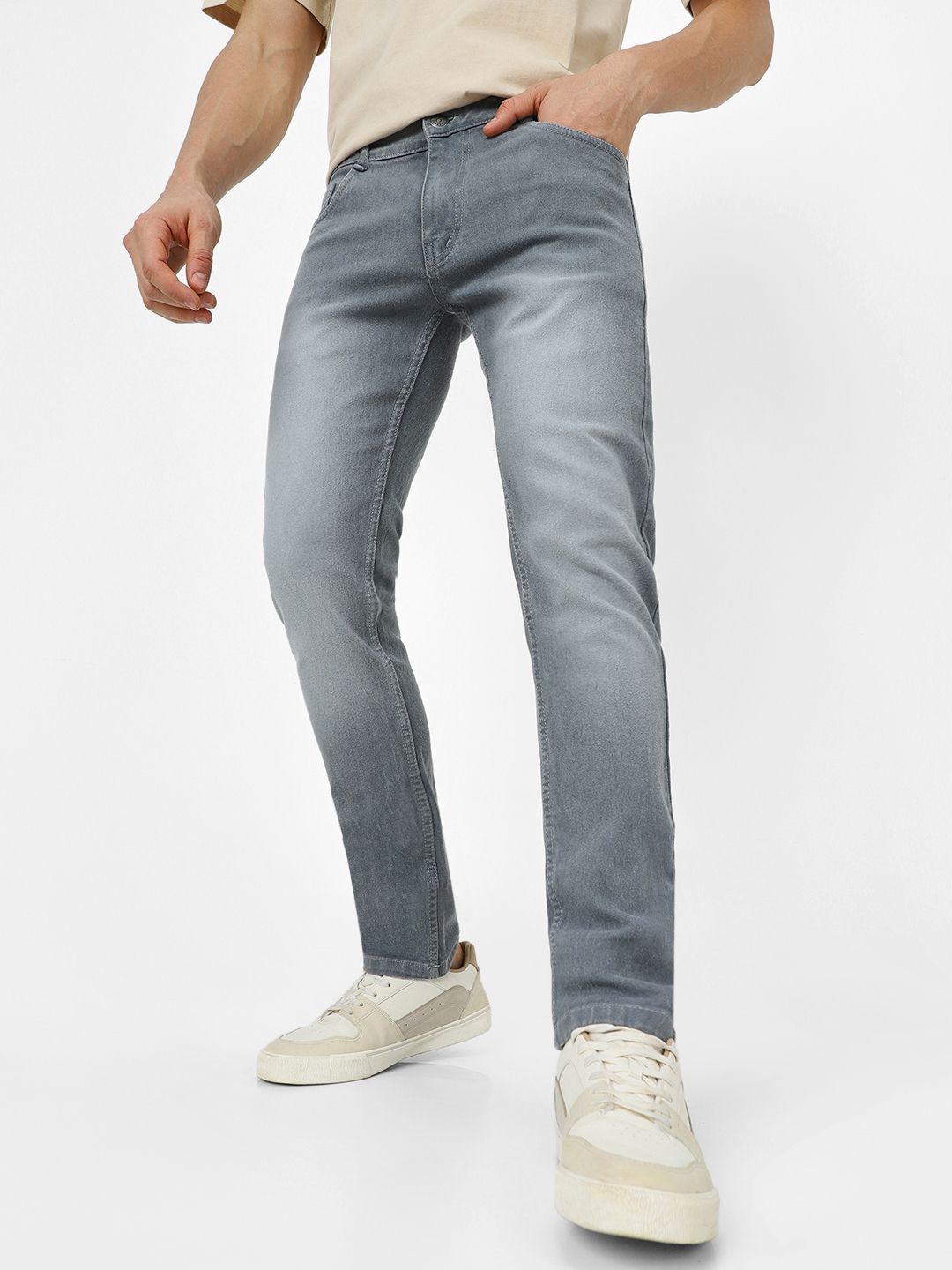 Urbano Fashion Men Grey Slim Fit Jeans-picture-13