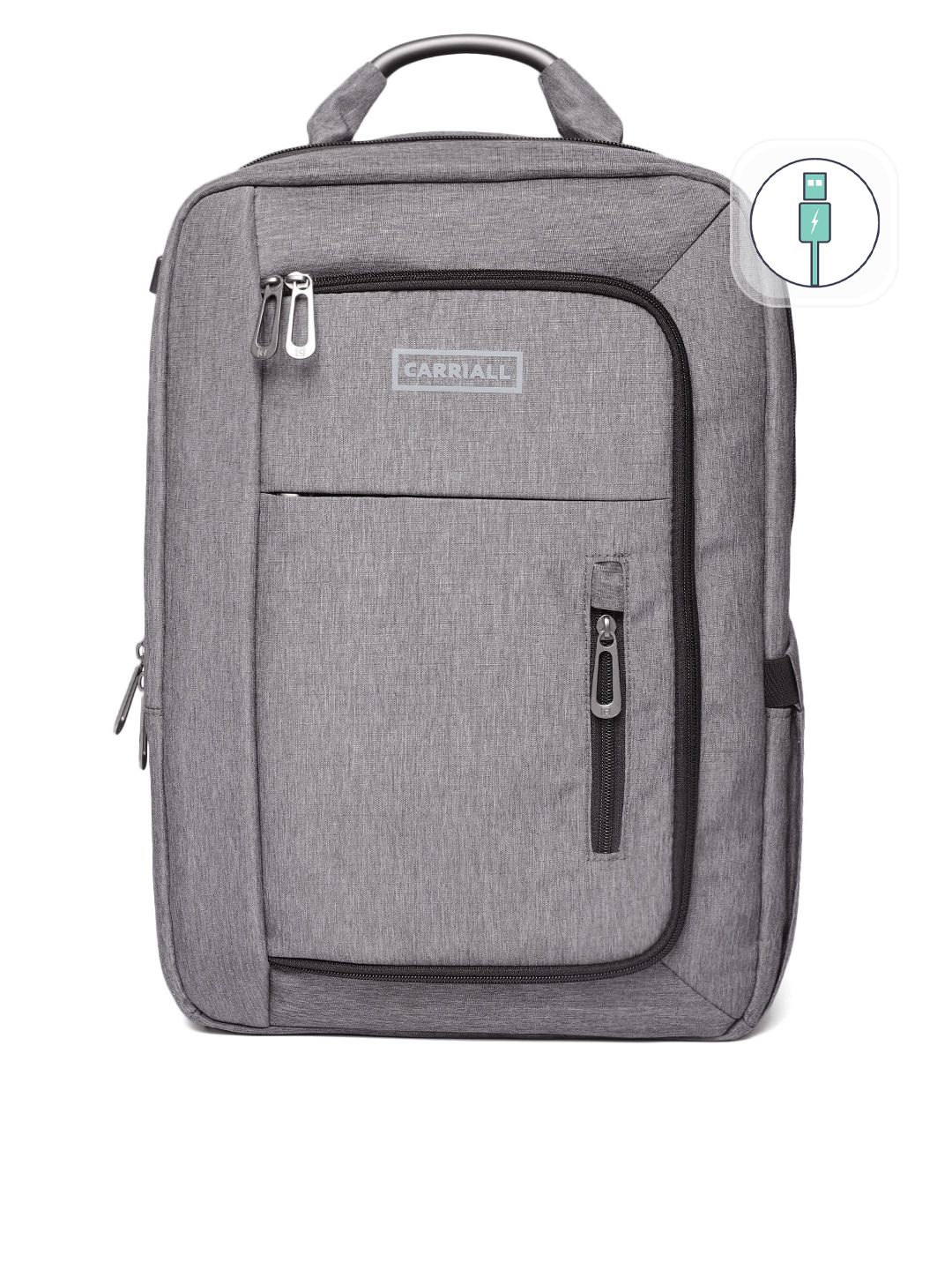 CARRIALL Unisex Grey Solid Minch Laptop Backpack-picture-36