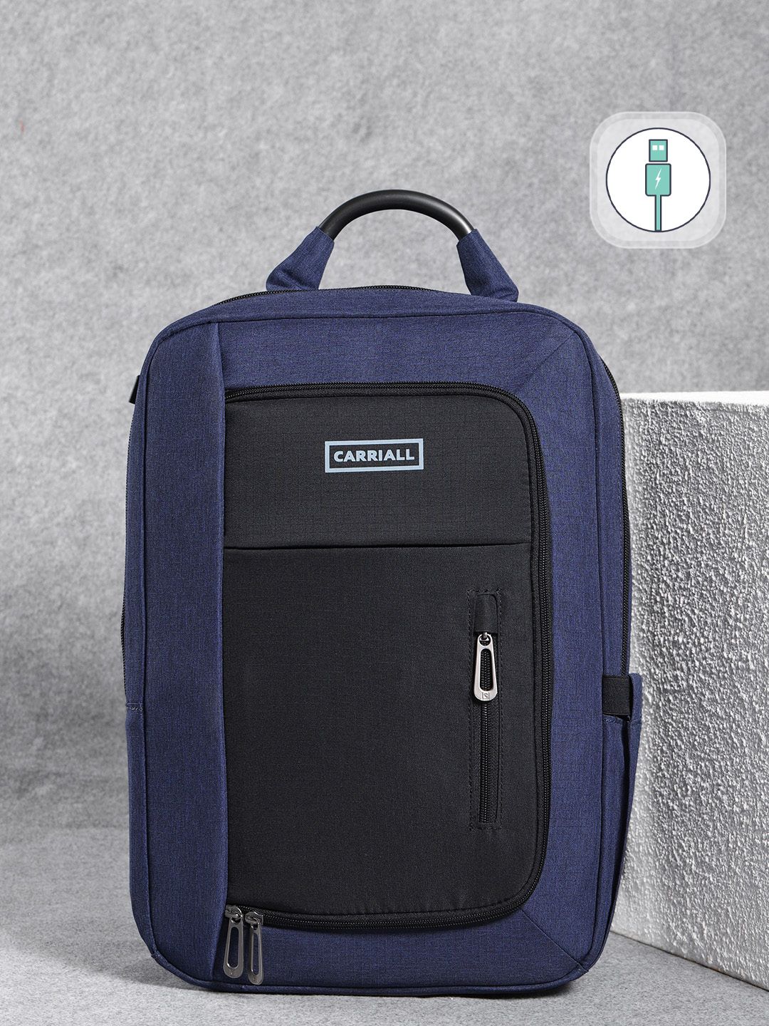 CARRIALL Unisex Blue & Black Colourblocked Minch Laptop Backpack-picture-16