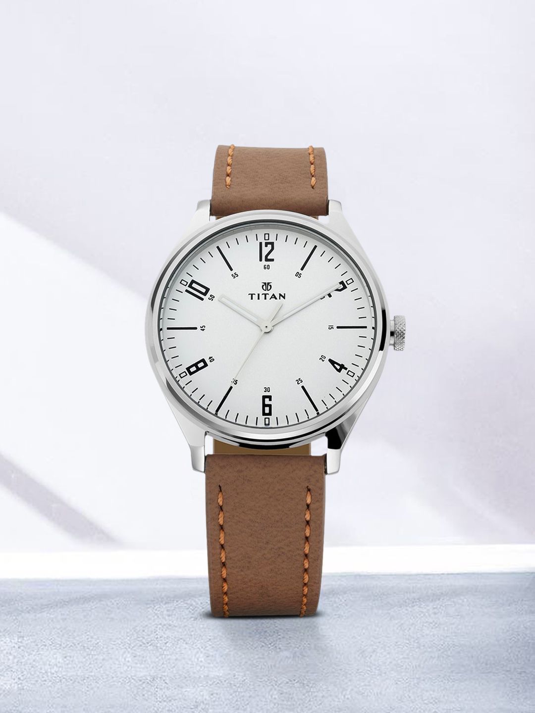 Titan Men Silver-Toned Analogue Leather Watch 1802SL01-image-20
