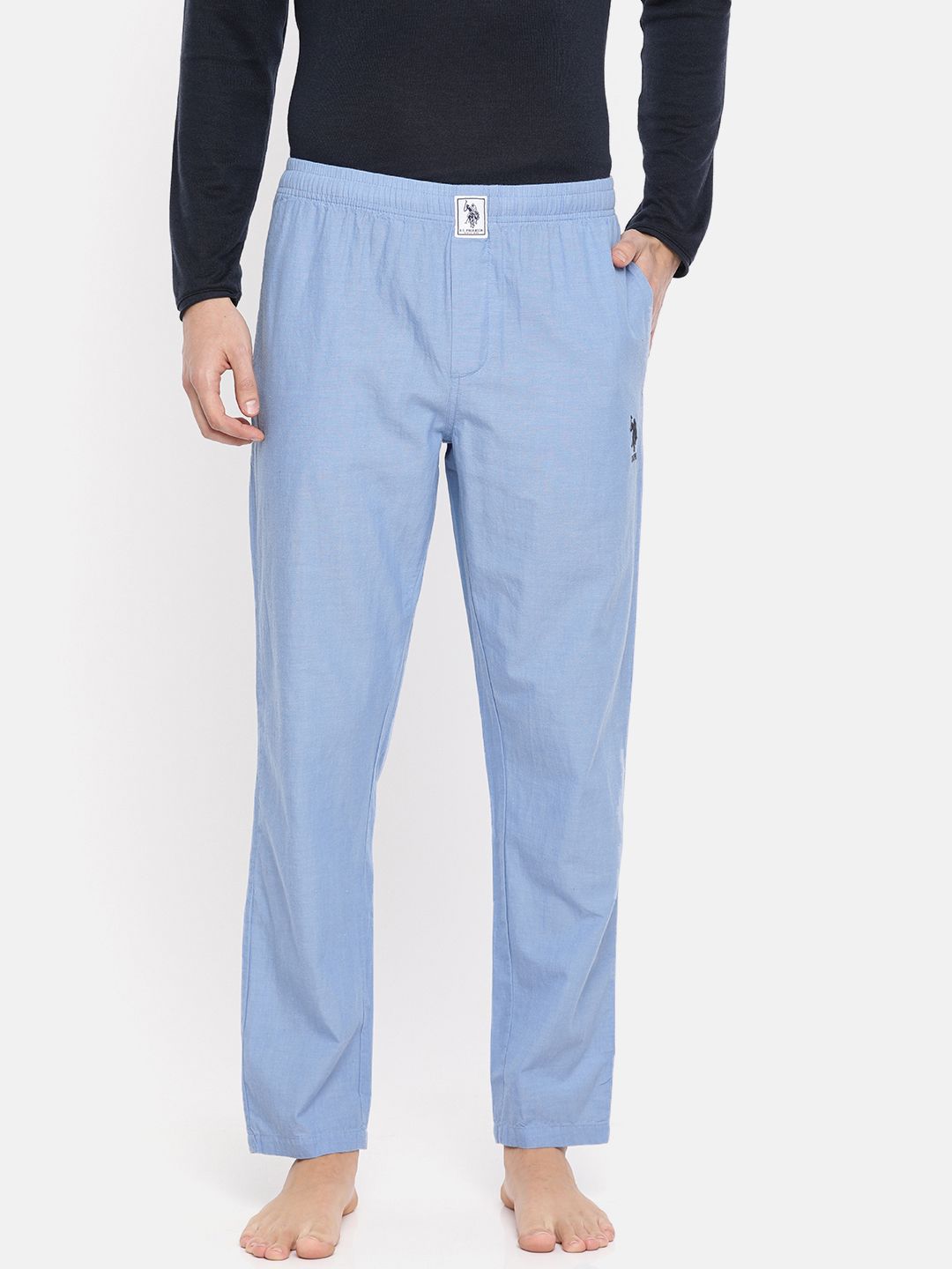 U.S. Polo Assn. Men Blue Chambray Solid Lounge Pants I658-901-PL-picture-18