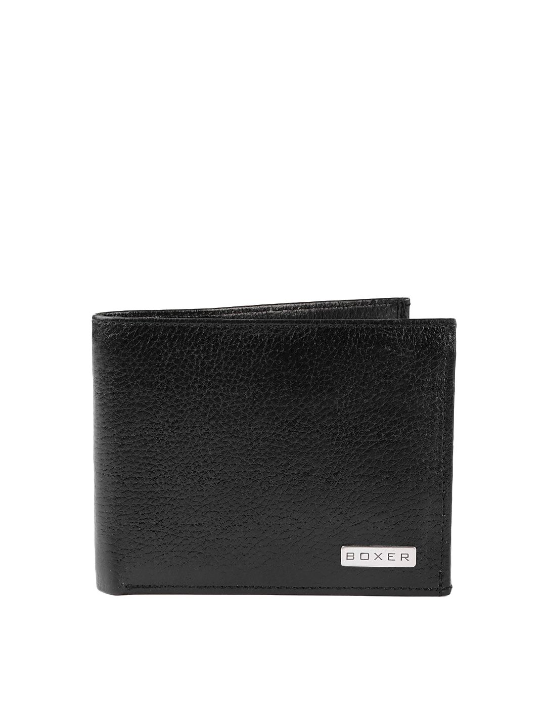 BOXER Men Black Solid Leather Two Fold Wallet BW12-image-43