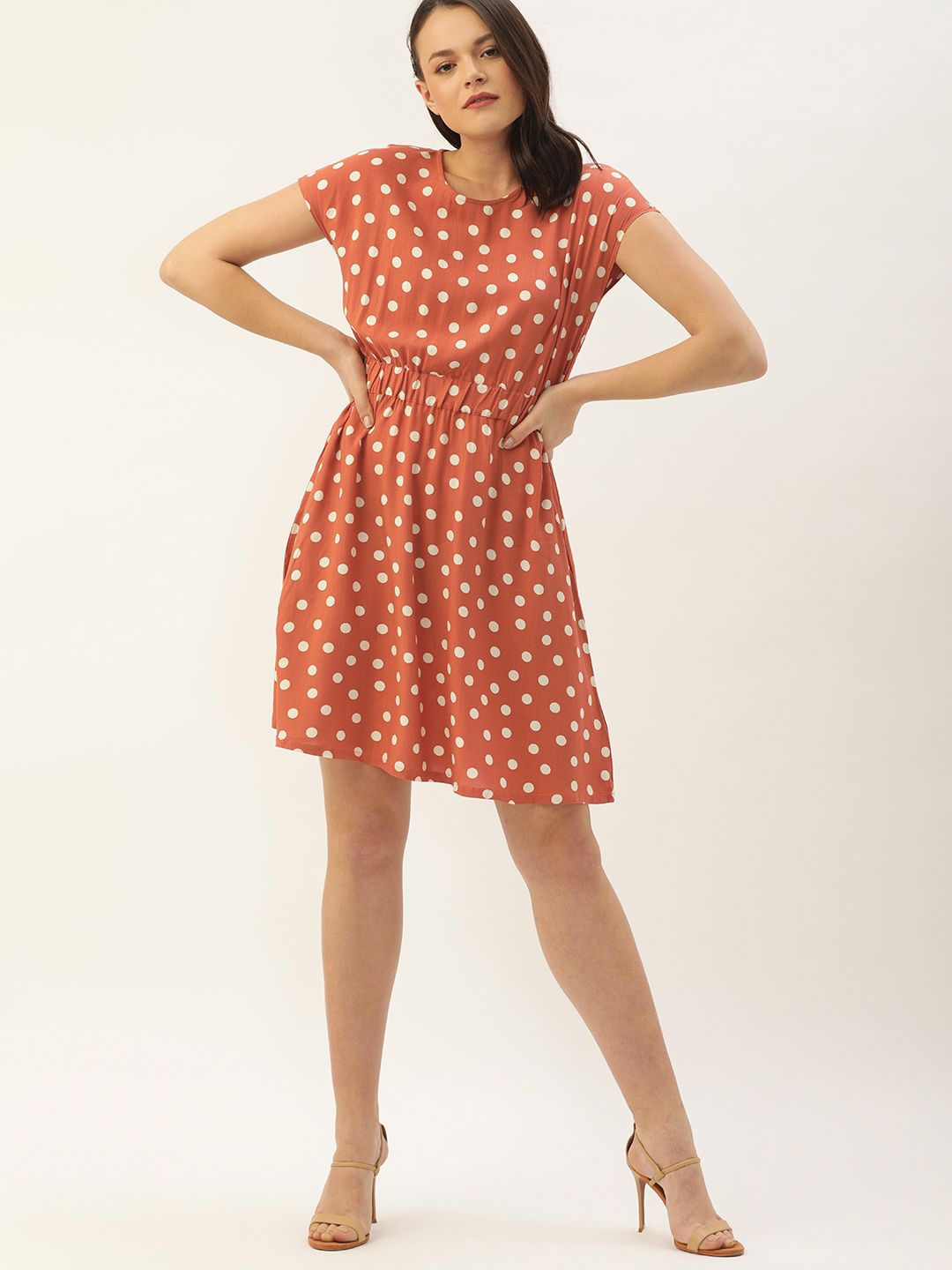 Buy DressBerry Rust Orange & Off-White Printed Fit and Flare Polka Dot ECOVERO Dress - Dresses for Women 11002138 | Myntra Buy DressBerry Rust Orange & Off-White Printed Fit and Flare Polka Dot ECOVERO Dress - Dresses for Women 11002138 | Myntra