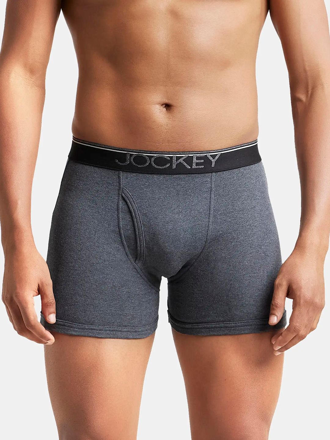 Jockey Men Charcoal Grey Solid Trunks 8009-0105