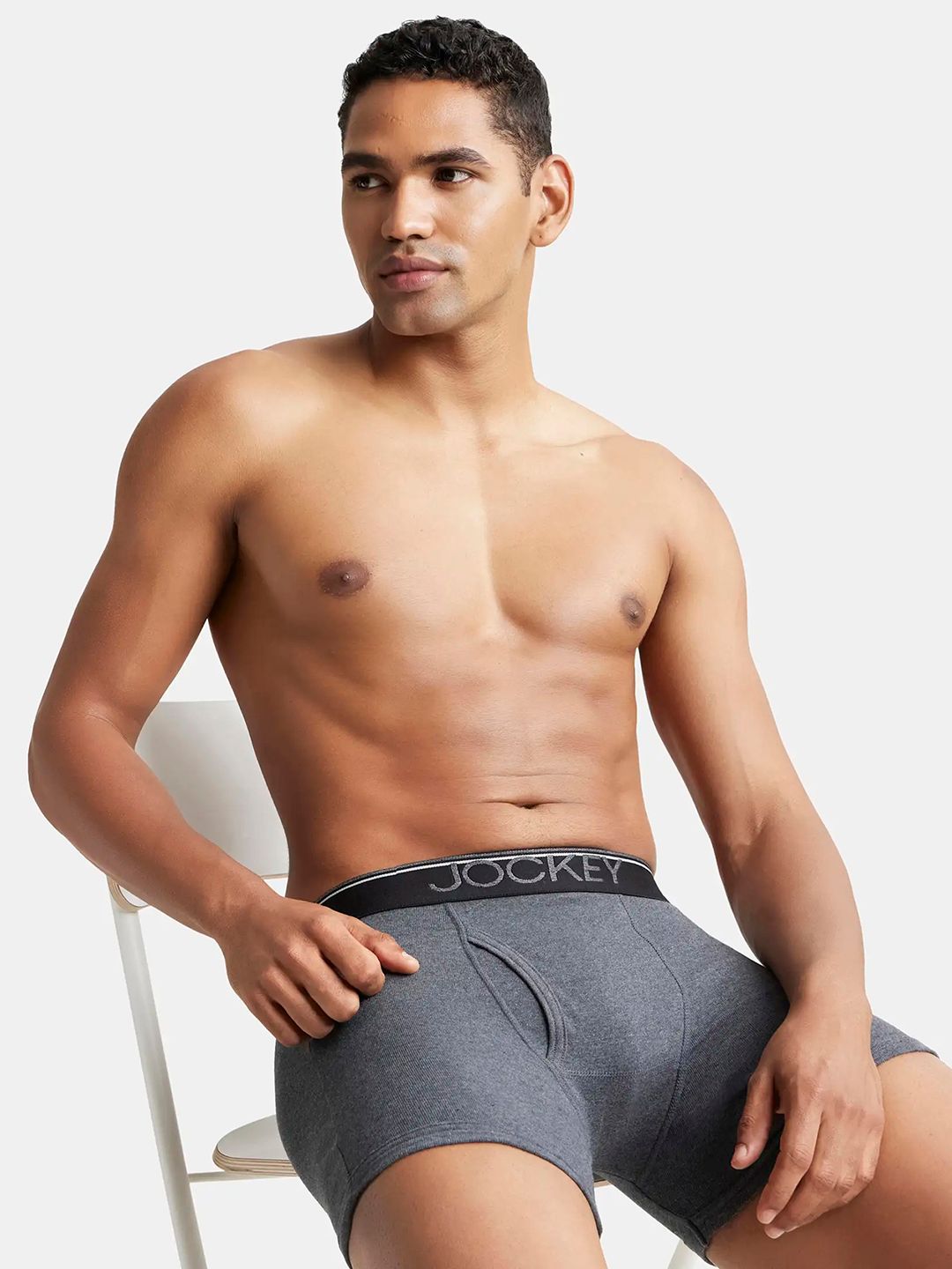 Jockey Men Charcoal Grey Solid Trunks 8009-0105-picture-55