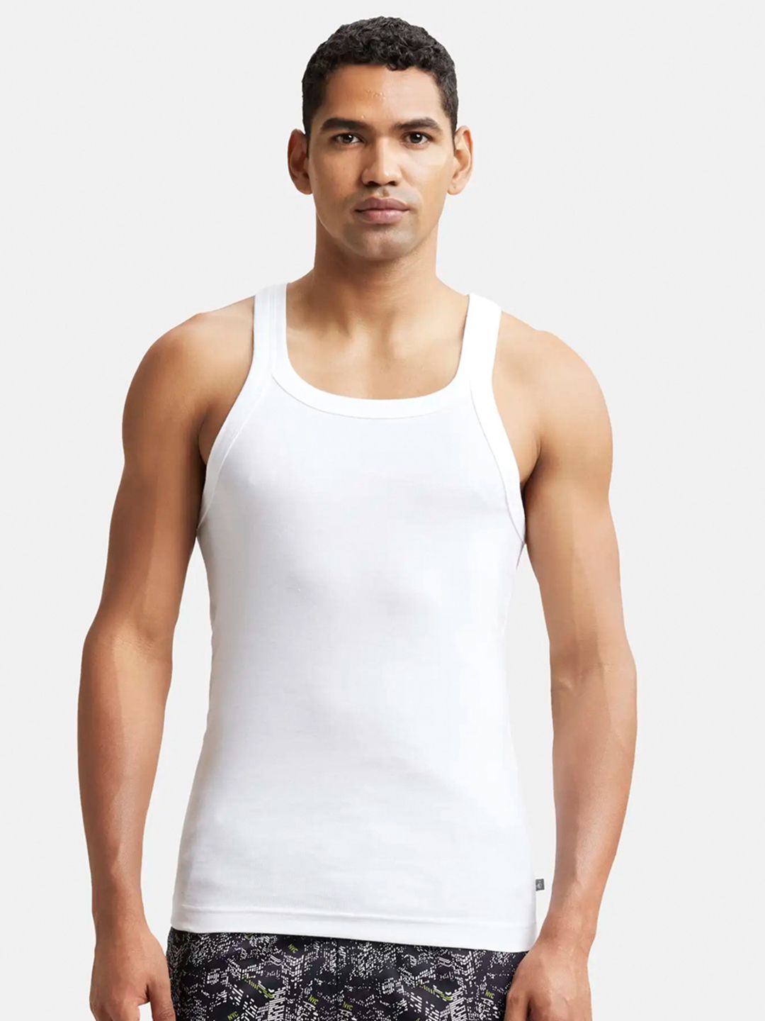 Jockey Men Super Combed Cotton Rib Square Neckline Gym Vest-picture-13