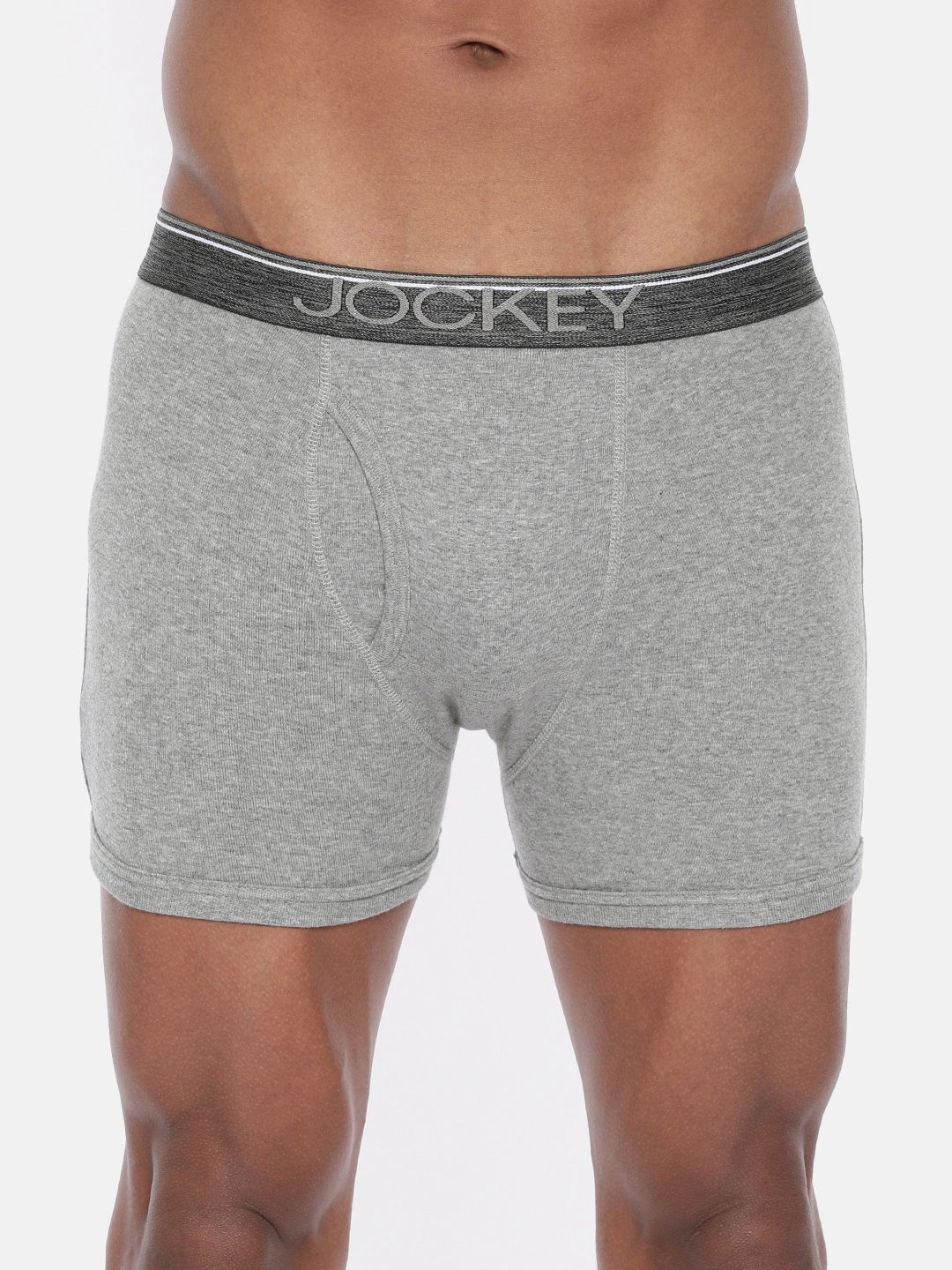 Jockey Men Grey Melange Solid Trunk 8009-0105