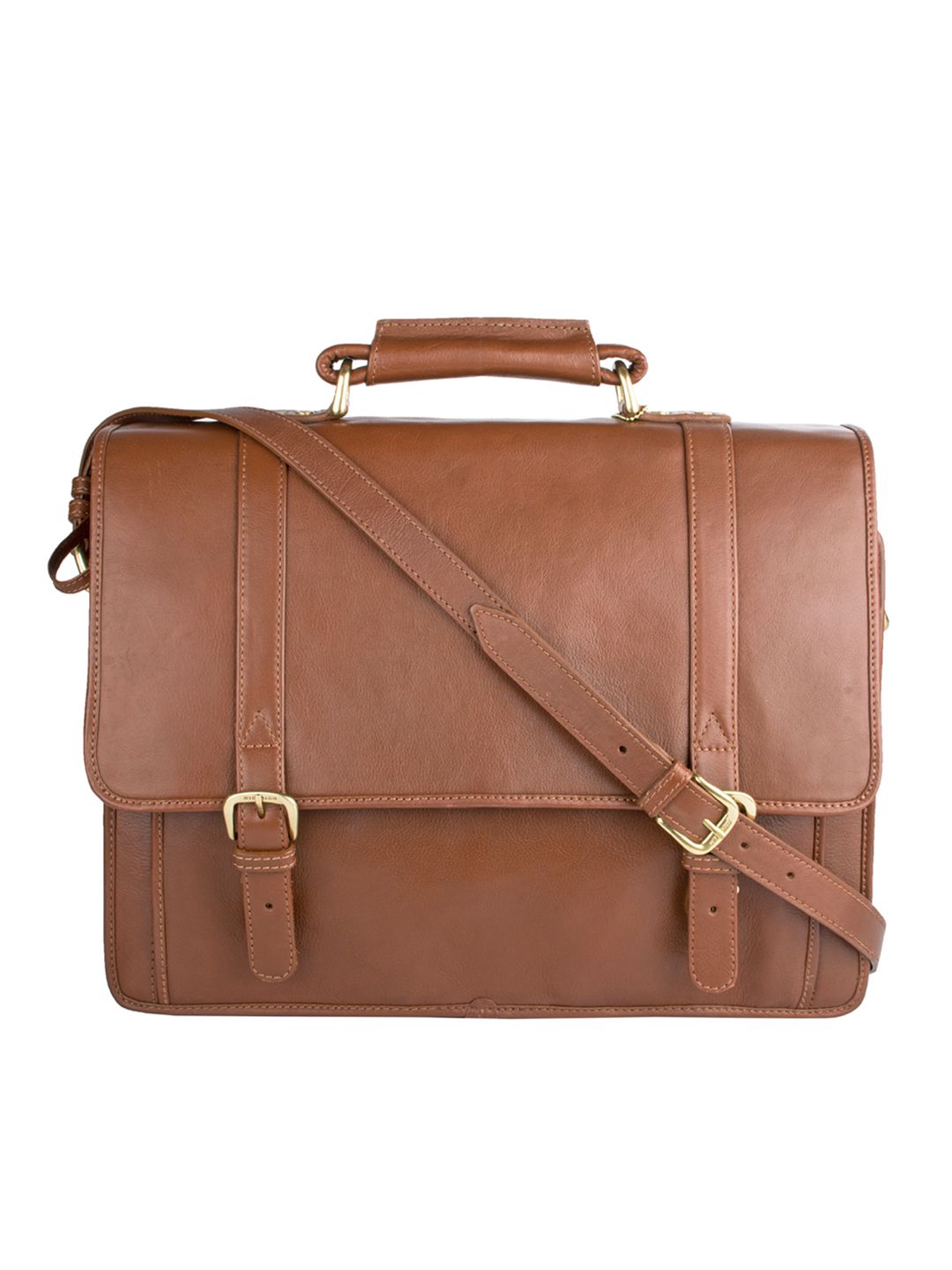Hidesign Men Tan Brown Solid Leather Messenger Bag-picture-24