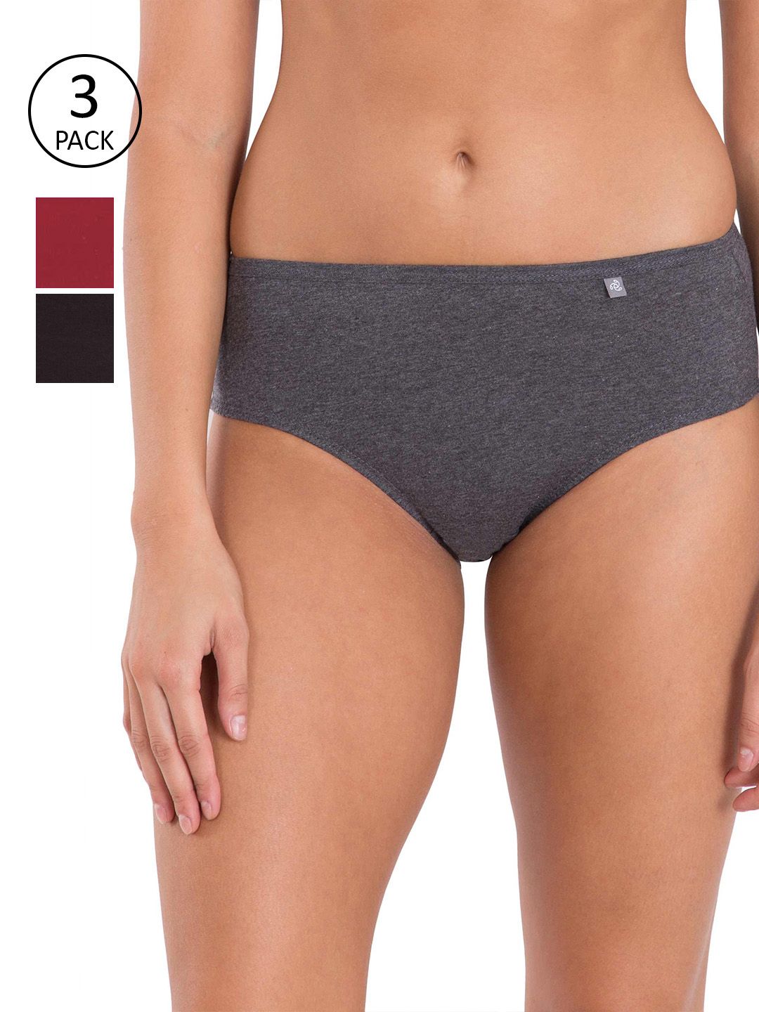 Jockey Women Pack of 3 Solid Assorted Hipster Briefs 1406-0310