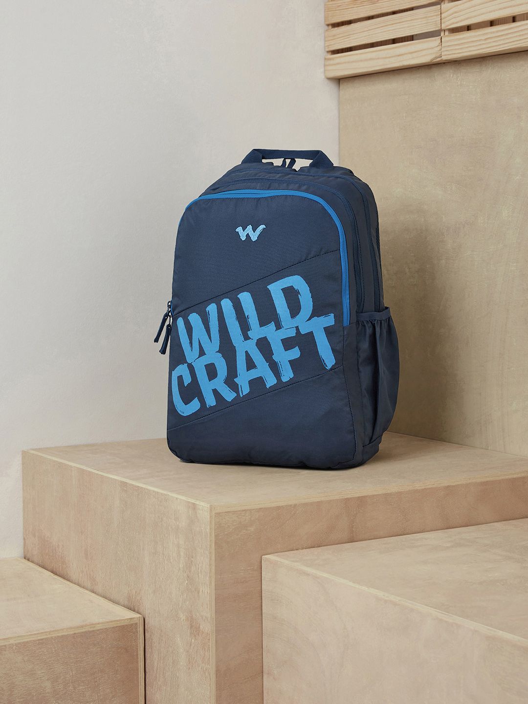 Wildcraft Unisex Blue Brand Logo Backpack