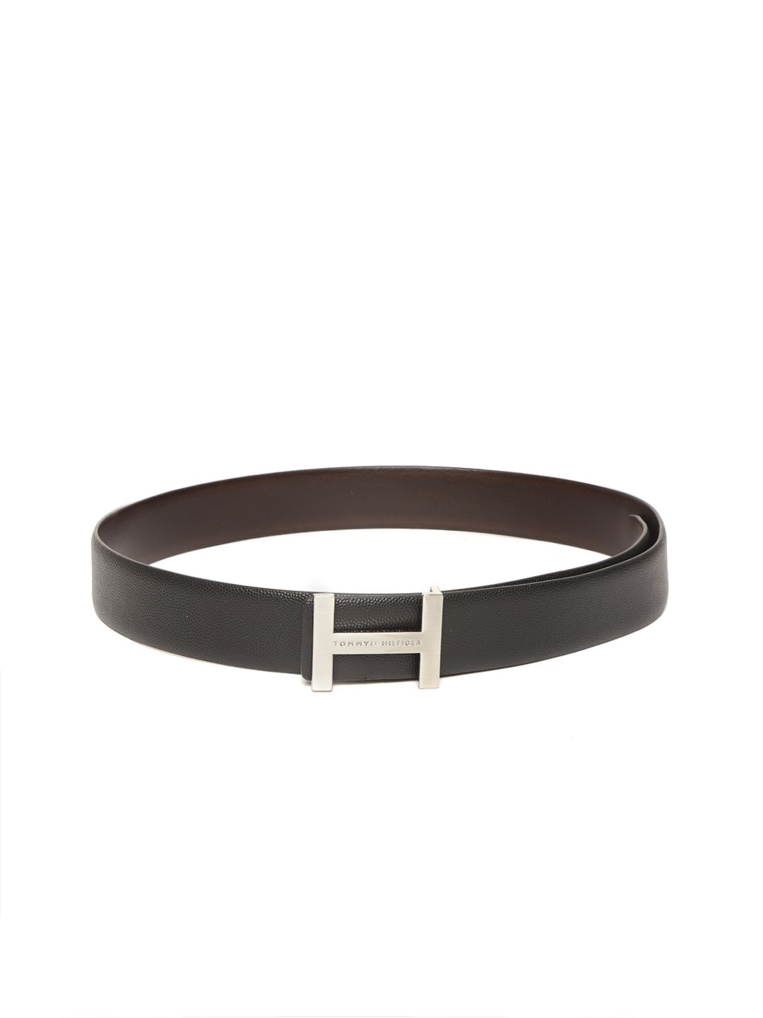 Tommy Hilfiger Men Black & Brown Leather Reversible Solid Belt-picture-37