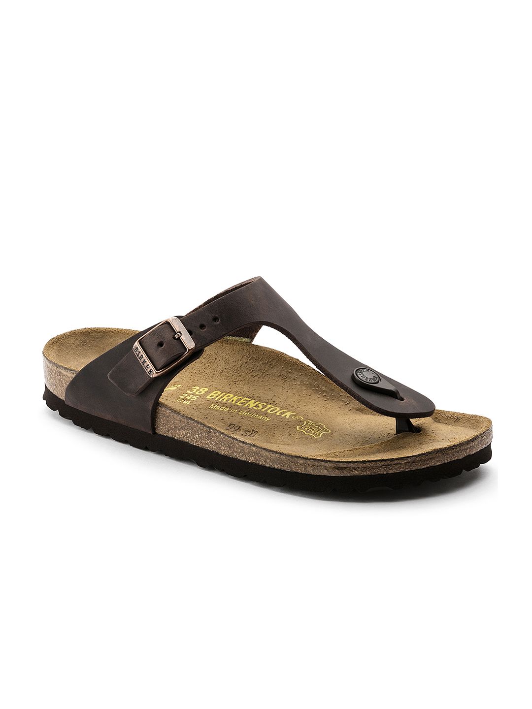 Birkenstock Unisex Coffee Brown Gizeh Oiled Leather Regular Width Comfort Sandals-picture-24