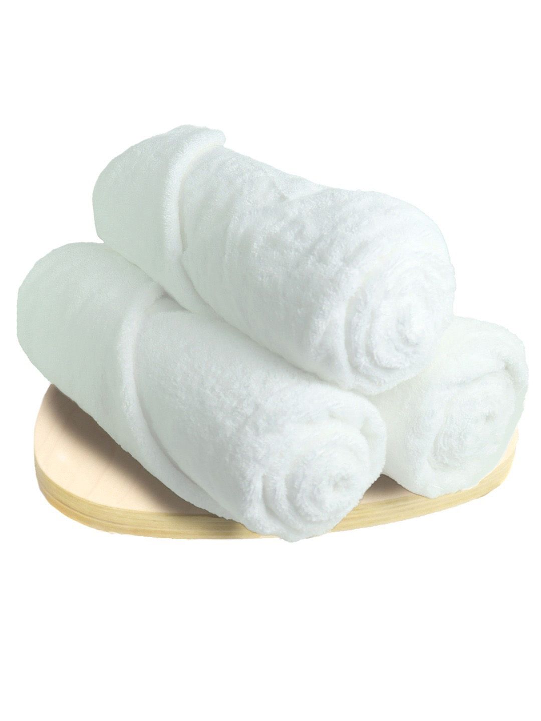 Heelium Set of 3 White Solid 600GSM Quick Absorbent Super Soft Bamboo Bath Towels-image-10