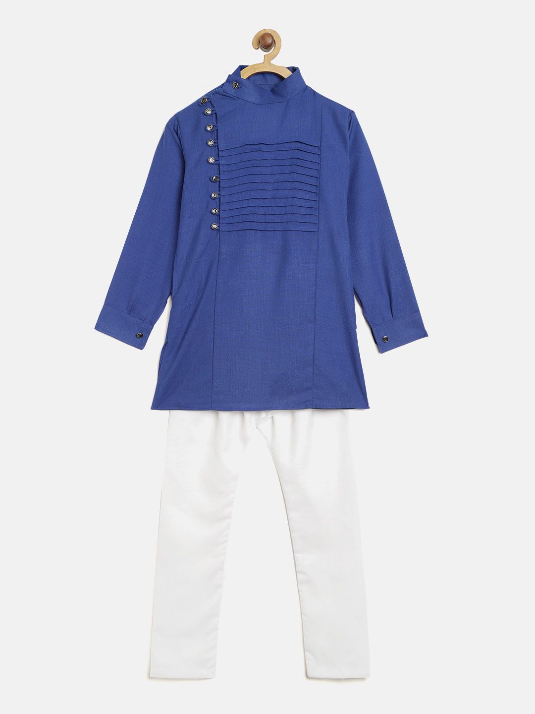 ahhaaaa Boys Blue & White Solid Kurta with Pyjamas-picture-45