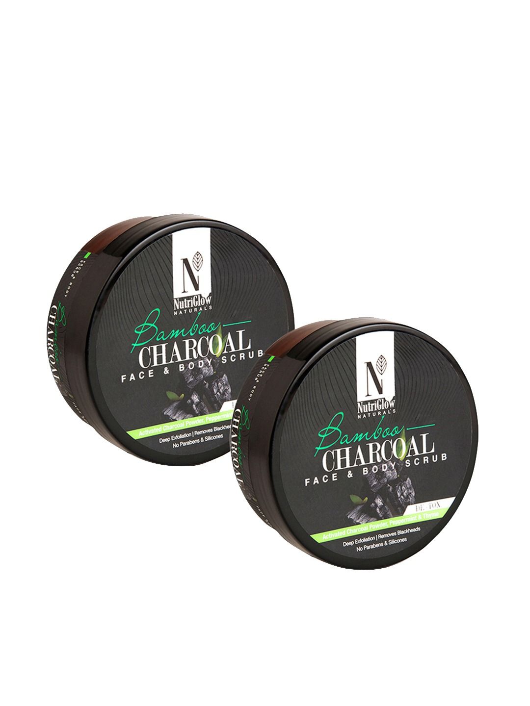 NutriGlow Naturals Set of 2 Bamboo Charcoal Face & Body Scrub 200 g Each-image-20