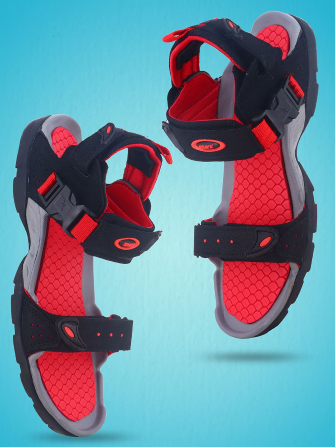 Sparx Men Black & Red SS-502 Sports Sandals