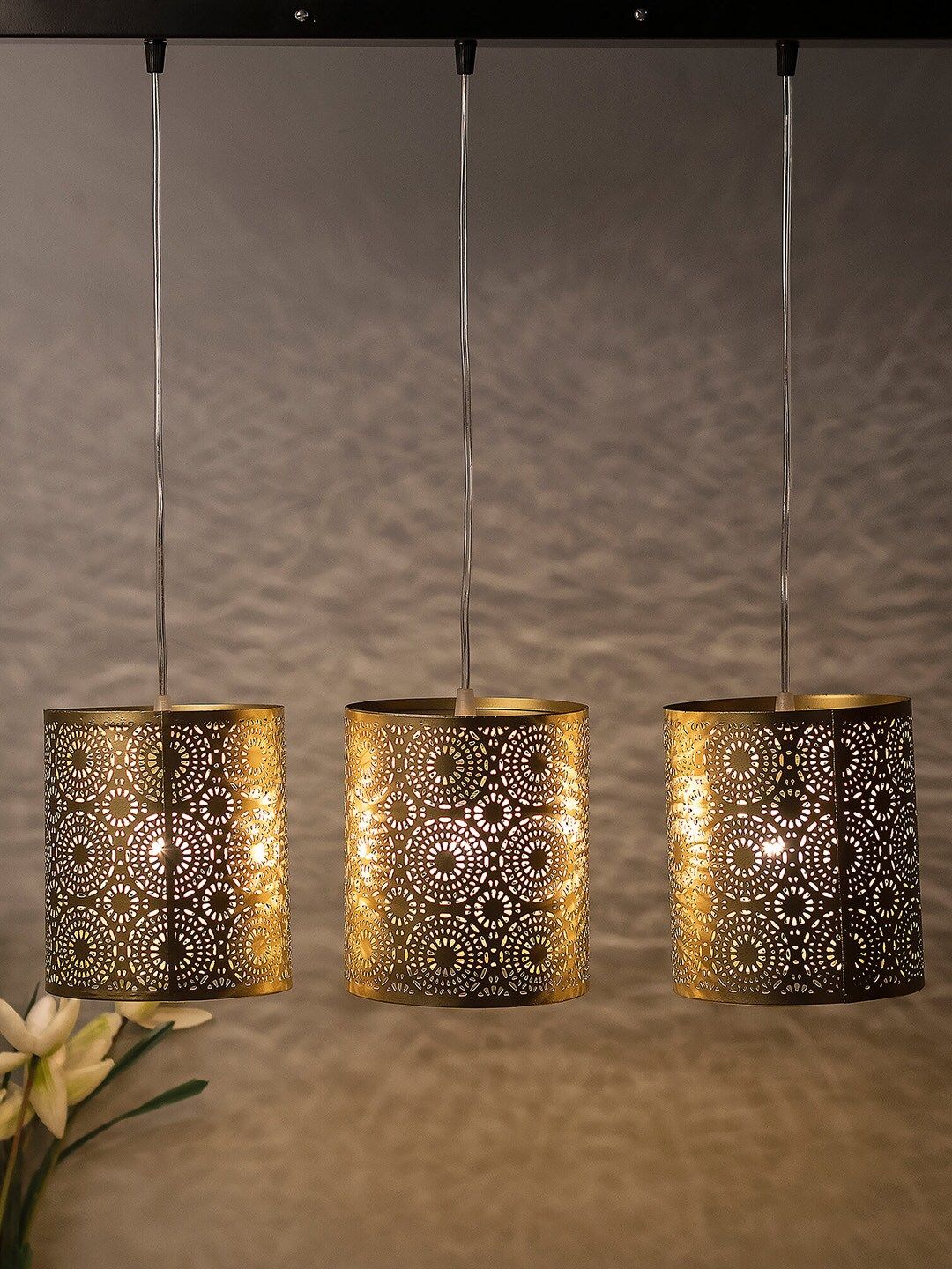 Homesake Gold-Toned Handcrafted Moroccan Filigree Cluster Light-image-21