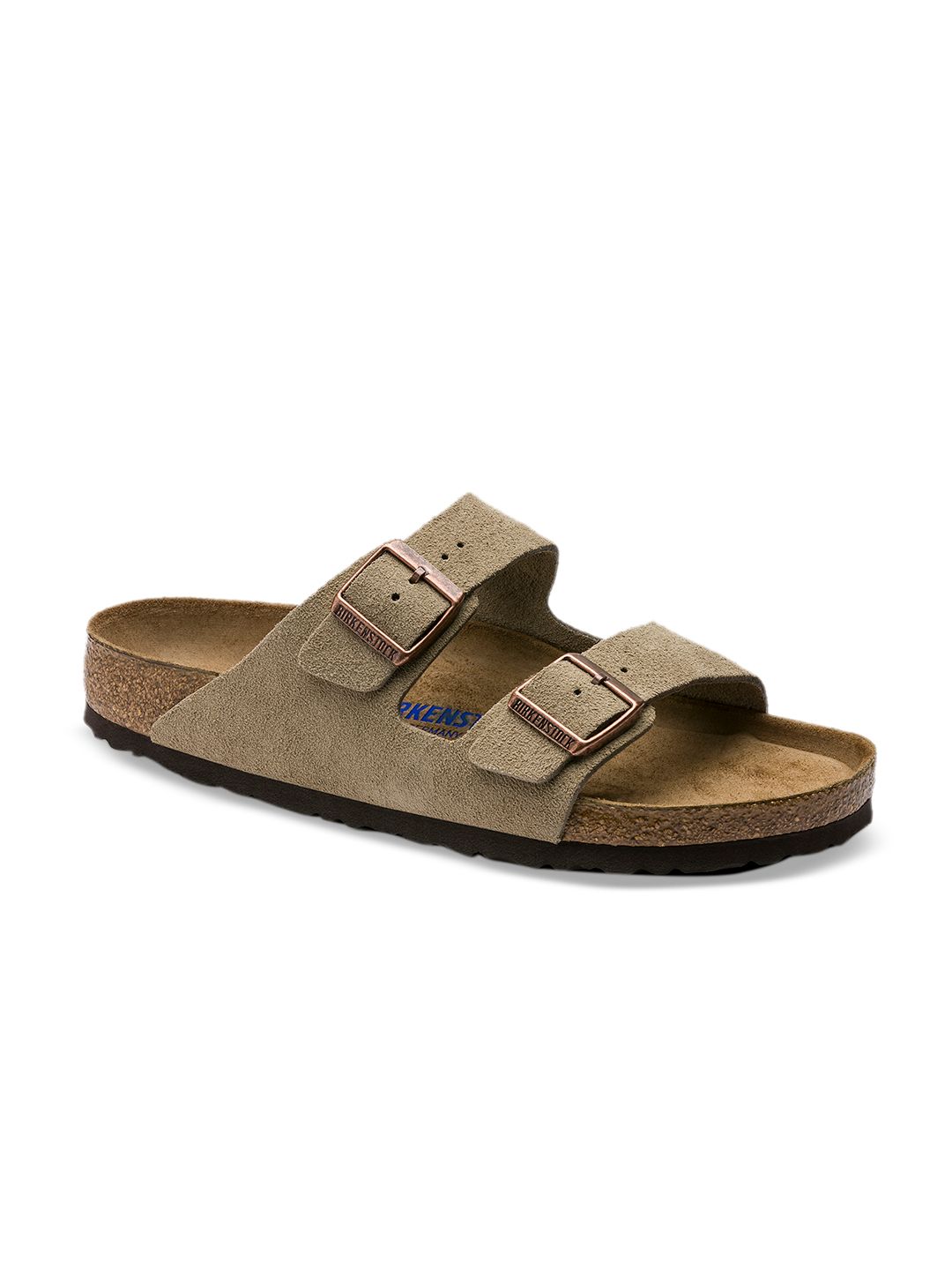Birkenstock Arizona Soft Footbed Taupe Narrow Width Suede Leather Two-Strap Sandals-image-25