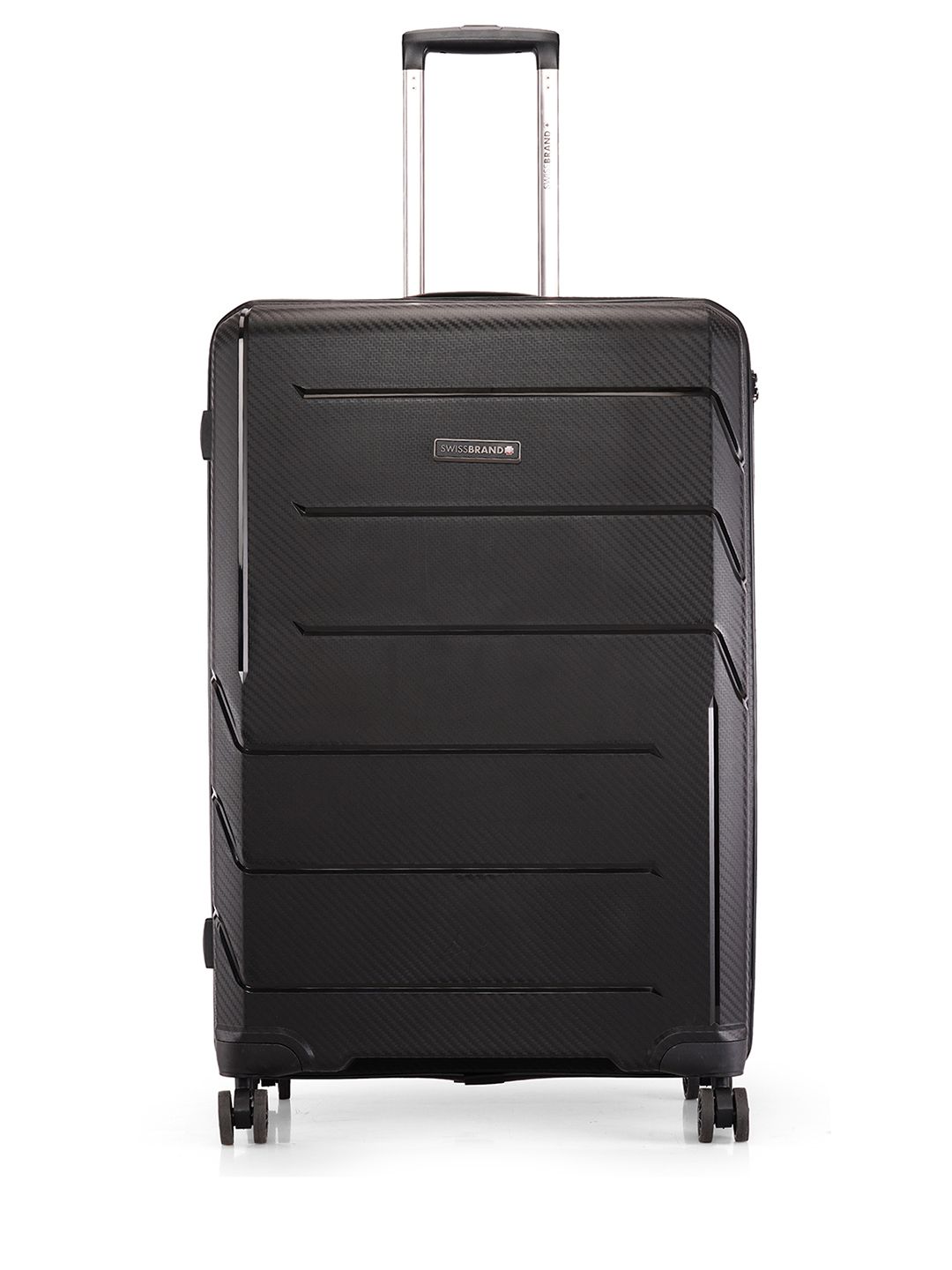 swissbrand SWISS BRAND Unisex Black Solid MATTERHORN 360-Degree Rotation Hard-Sided Large Trolley Suitcase-picture-20