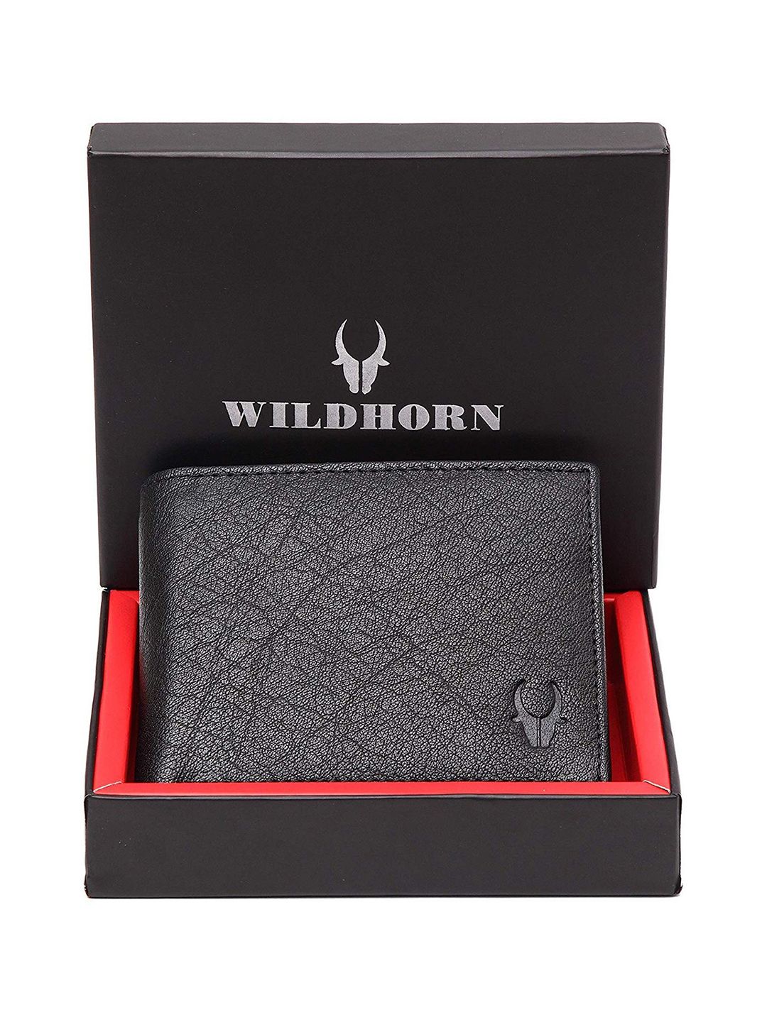 WildHorn Men Black RFID Protected Genuine Leather Hand-Stitched Solid Two Fold Wallet-picture-38