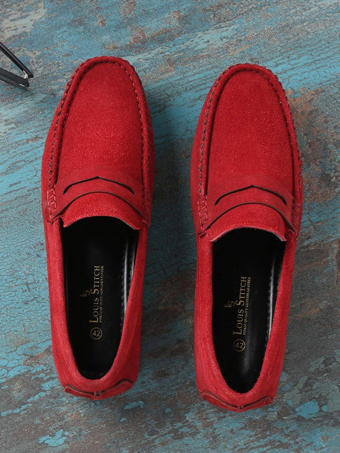 LOUIS STITCH Men Classic Handmade Suede Driving Loafers-image-25