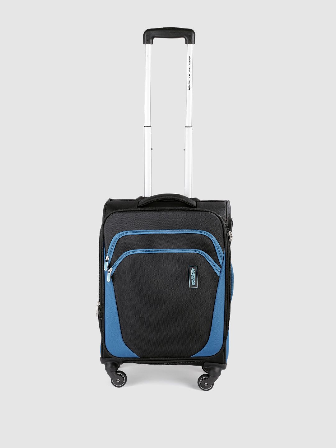 AMERICAN TOURISTER Black & Blue Kansas Spinnerinner 57 Cabin Trolley Suitcase-picture-45