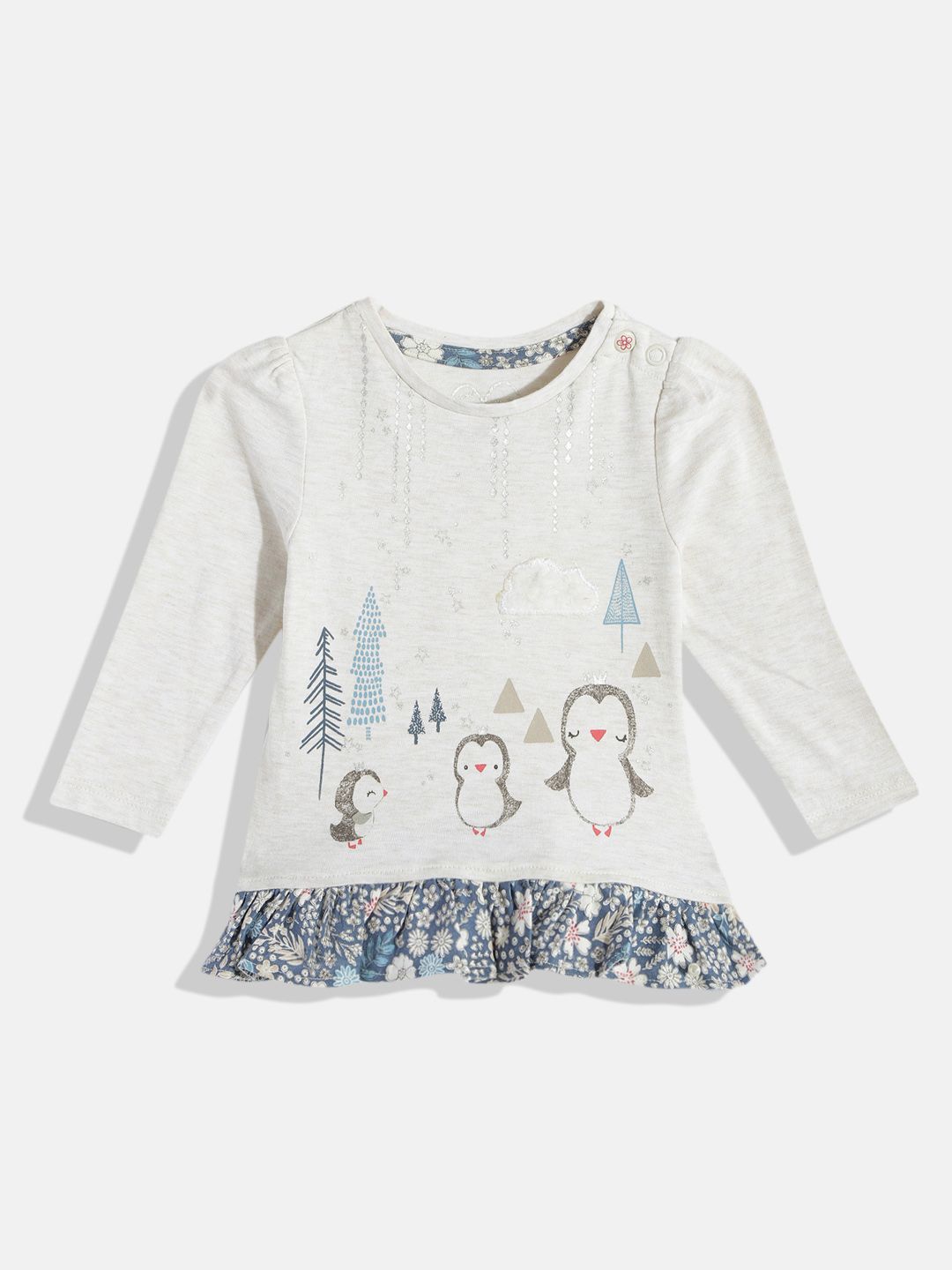 mothercare Girls Printed Pure Cotton Peplum Top-picture-30