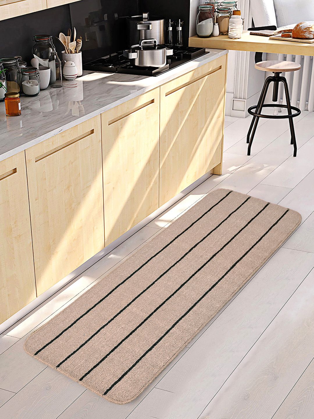 Saral Home Brown & Black Striped Anti-Skid Floor Runner-picture-34