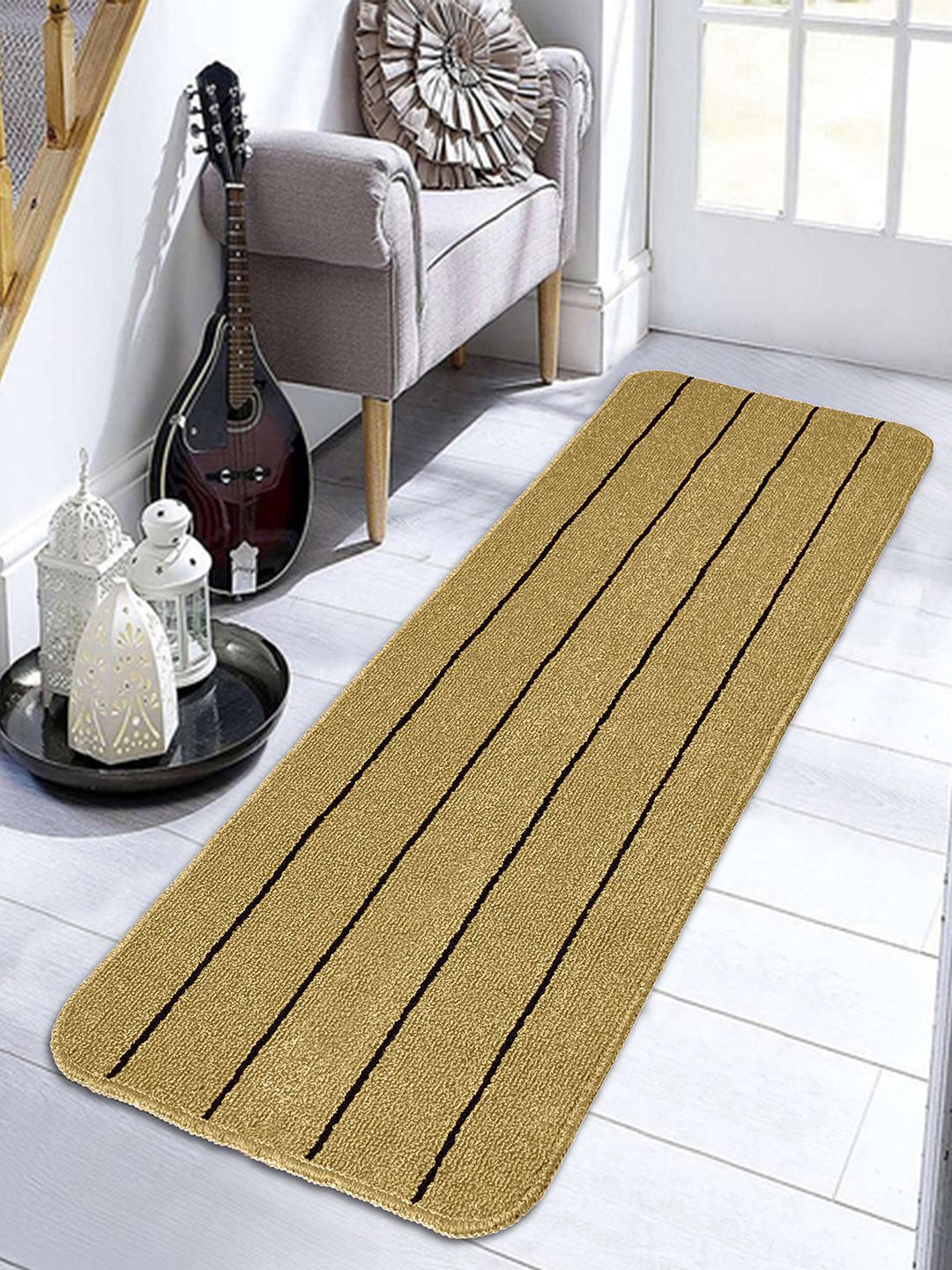 Saral Home Beige & Brown Striped Anti Skid Floor Runner-picture-20