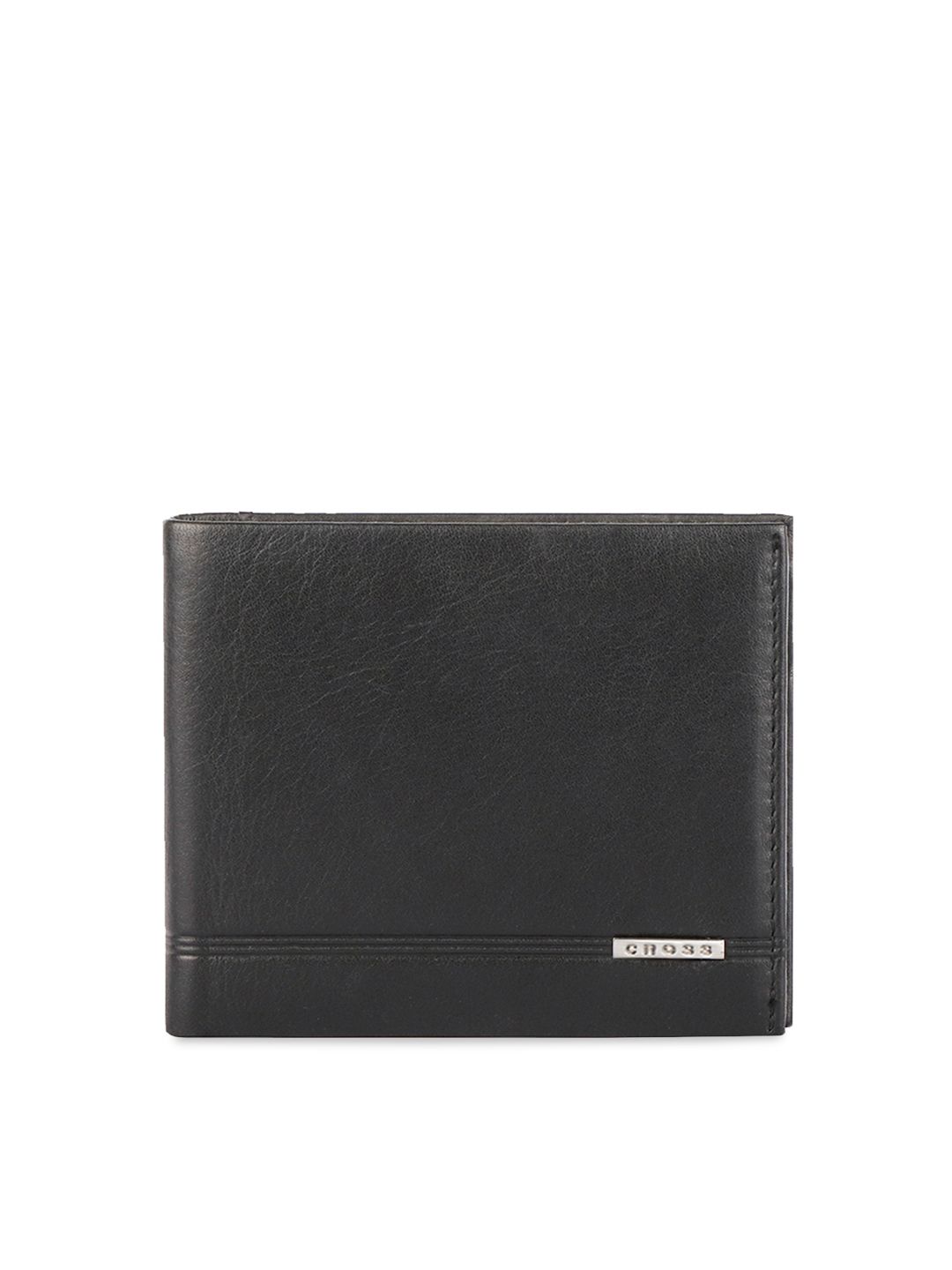 Cross Men Black Solid Genuine Leather Two Fold Wallet-image-0