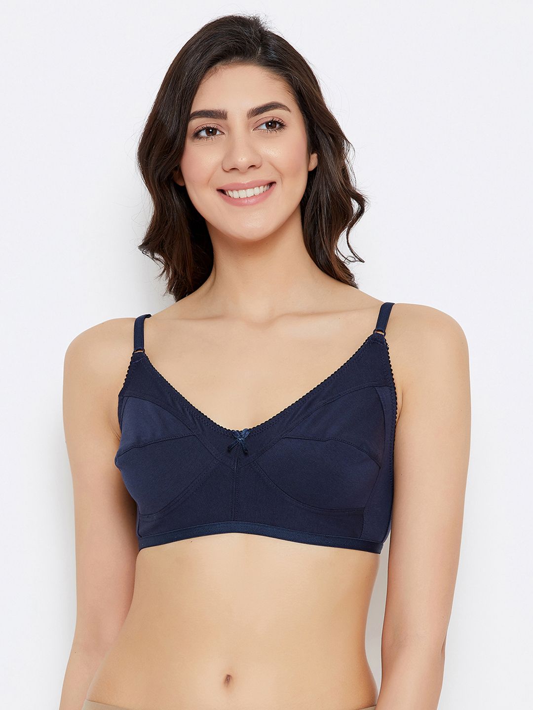 Clovia Navy Blue Solid Non-Wired Non Padded Everyday Bra-picture-42