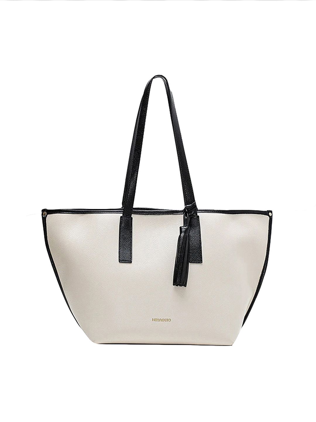 MIRAGGIO White & Black Solid Tasselled Bag-picture-25