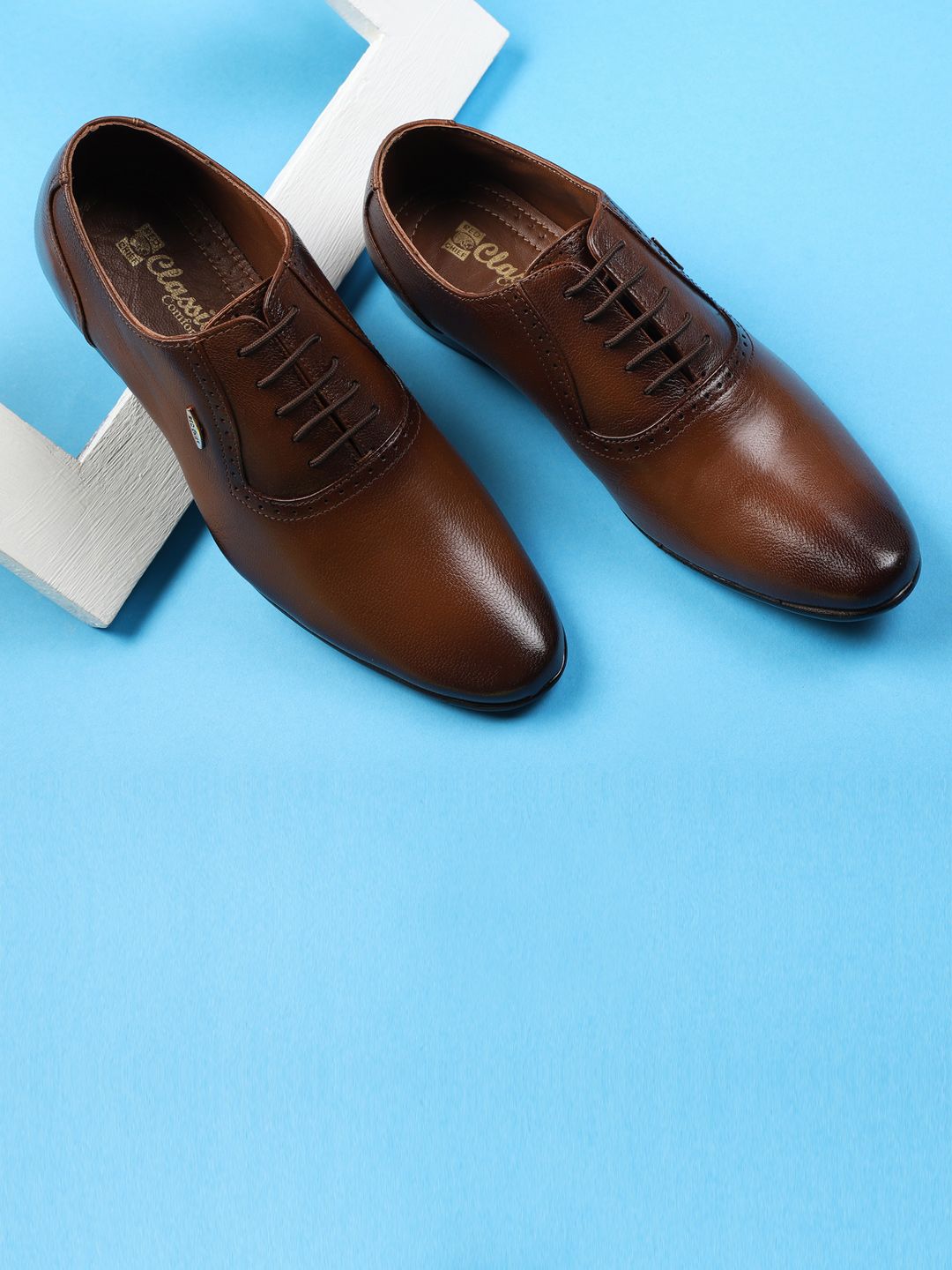 Red Chief Men Tan Brown Solid Leather Formal Oxfords-picture-25