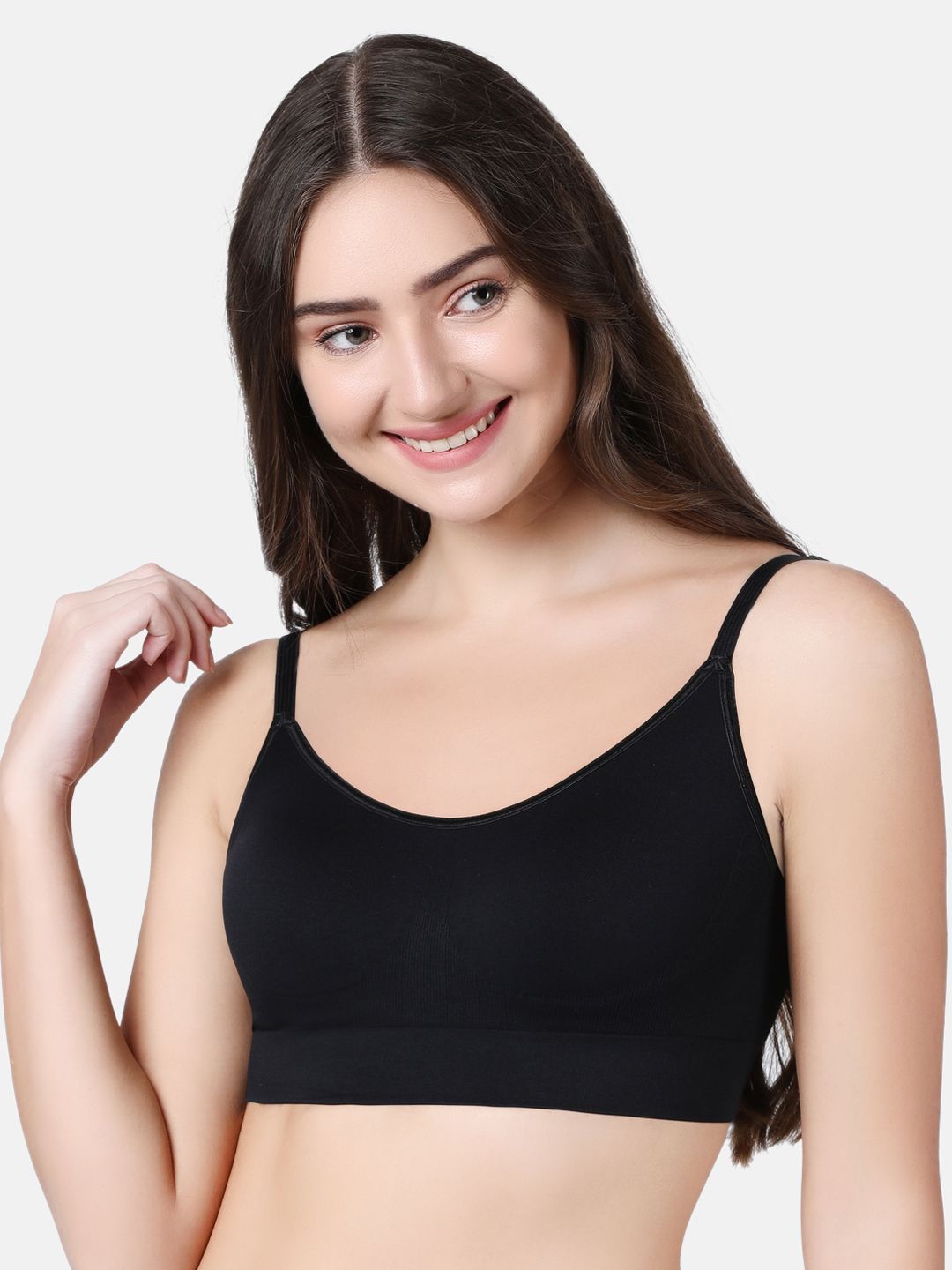 Enamor Black Flexi Free Ultimate Comfort Seamless T-shirt Padded Bra and Wirefree-picture-25