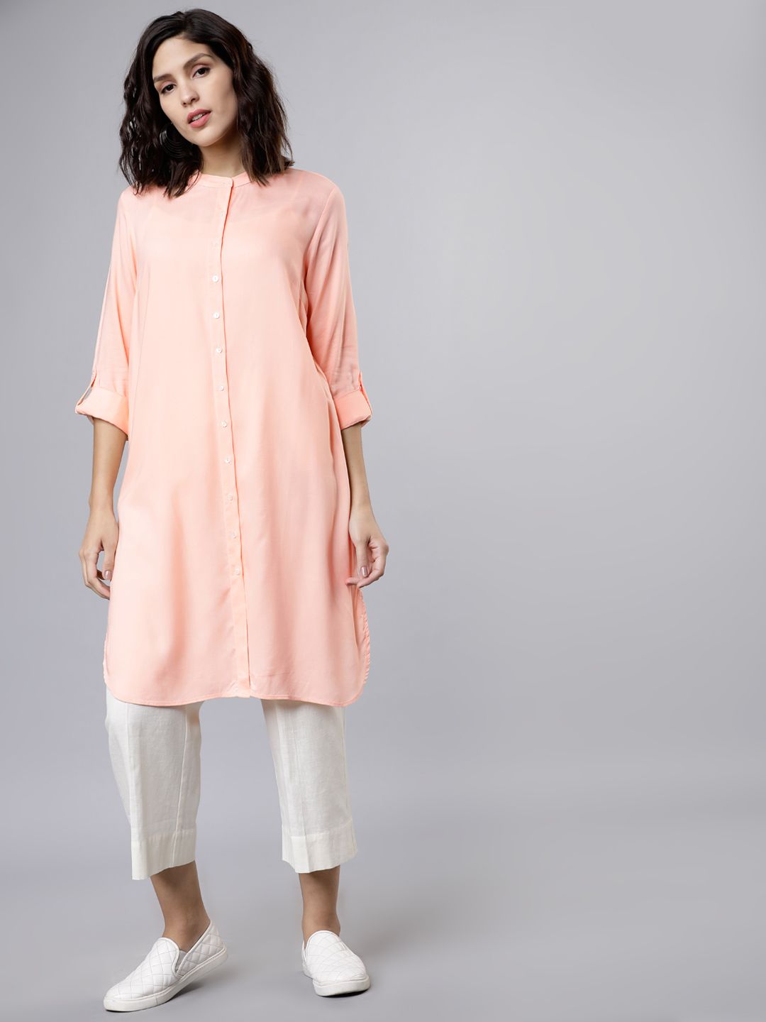 Vishudh Women Peach- Coloured Solid Tunic-picture-38