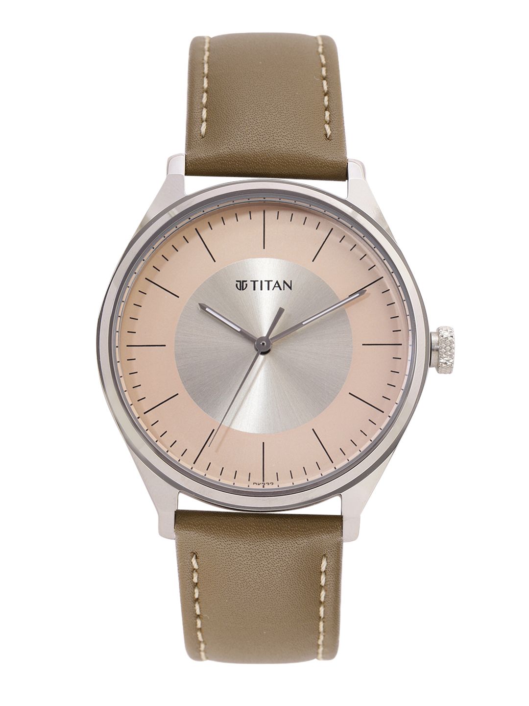 Titan Men Colourblocked Dial & Leather Straps Analogue Watch 1802SL09-image-24